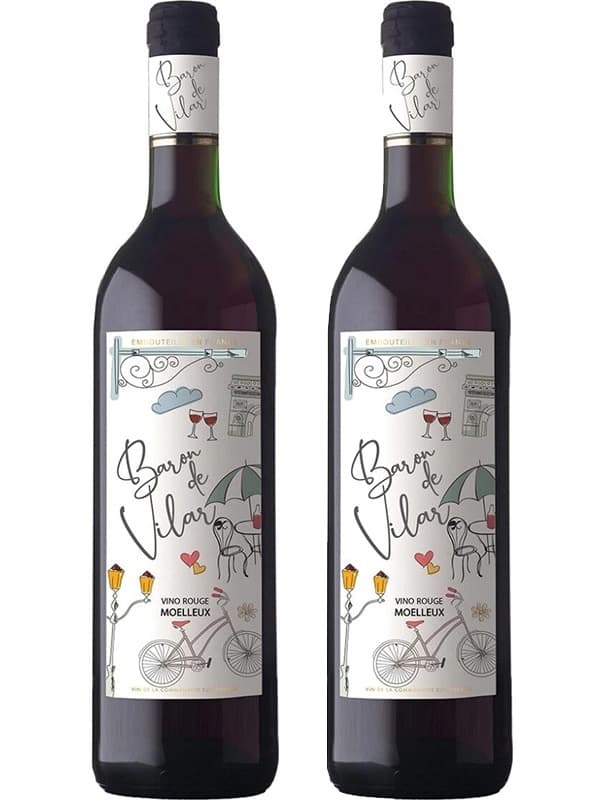 Вино Барон де Вілар, Ред Медіум Світ / Baron de Vilar, Red Medium Sweet, Peter Mertes, червоне напівсолодке 2*0.75л