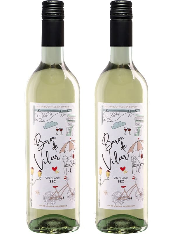 Вино Барон де Вілар, Вайт Драй / Baron de Vilar, White Dry, Peter Mertes, біле сухе 2*0.75л