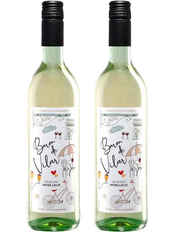 Вино Барон де Вілар, Вайт Медіум Світ / Baron de Vilar, White Medium Sweet, Peter Mertes, біле напівсолодке 2*0.75л