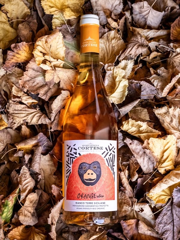 Вино Оранг-утанг Б'янко, Тере Сициліане / Orange-utan Bianco, Terre Siciliane, Cortese, бурштинове сухе 0.75л