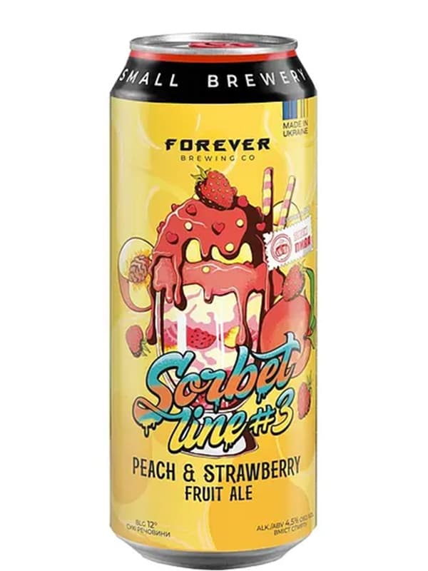 Пиво Персик та Полуниця, Форевер / Peach & Strawberry, Forever, Volynski Browar, з/б, 4.5%, 0.5л