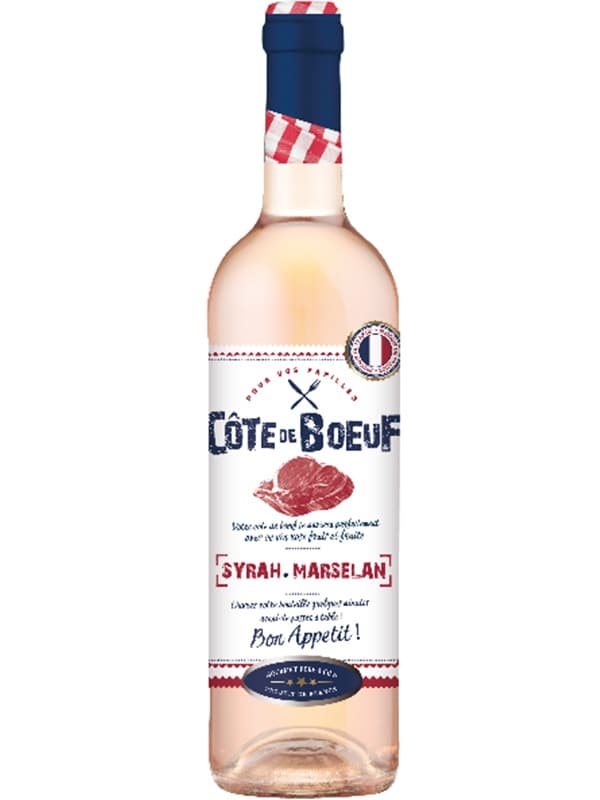 Вино Кот де Боф, Сіра-Марселан Розе / Cote de Boeuf, Syrah-Marselan Rose, Gourmet Pere & Fils, рожеве сухе 0.75л