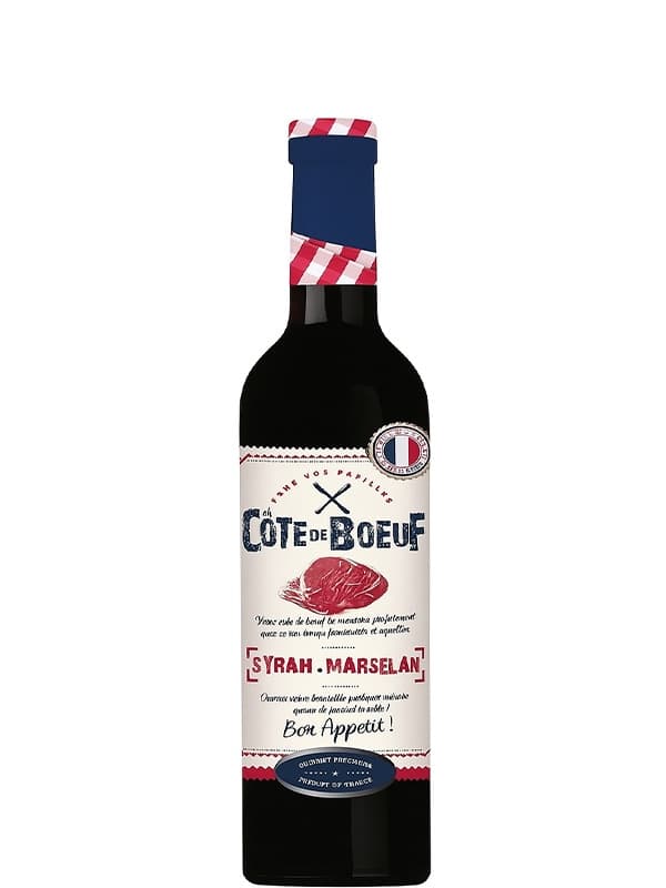 Вино Кот де Боф, Сіра - Марселан / Cote de Boeuf, Syrah - Marselan, Gourmet Pere & Fils, червоне напівсухе 0.25л