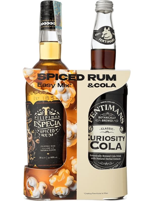 Набір Ром Tanduay Asian Spiced, 40%, 0.7л + Напій газований Curiosity Cola Fentimans 0.75л