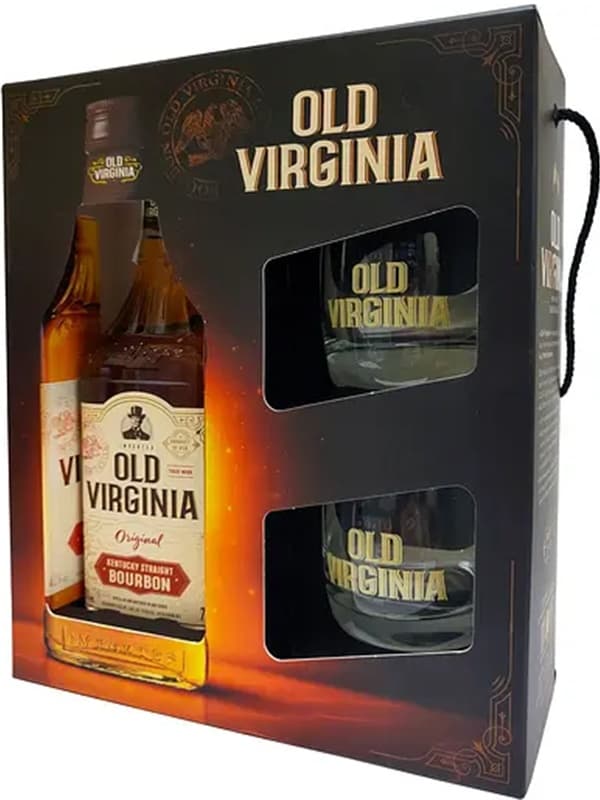Віскі Олд Вірджинія / Old Virginia, La Martiniquaise, 40%, 0.7л, в подарунковій коробці + 2 склянки