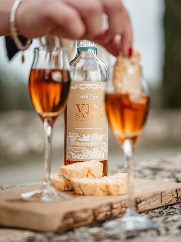 Вино Кастелло ді Мелето, Він Санто ді К’янті Класіко / Castello di Meleto, Vin Santo di Chianti Classico, біле солодке 0.375л