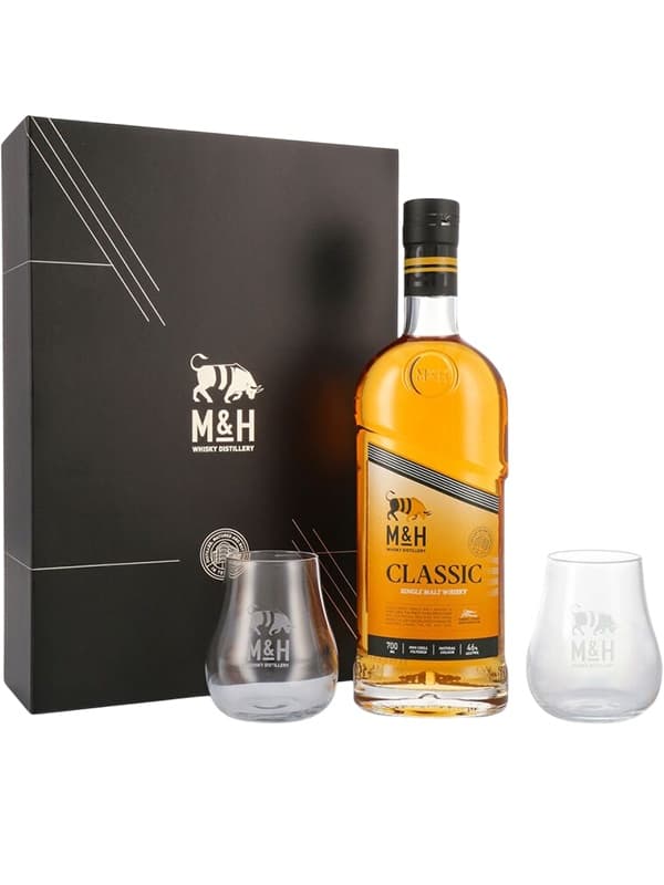 Віскі Класік, Сінгл Молт / Classic, Single Malt, M&H Distillery, 46%, 0.7л, в подарунковій коробці + 2 склянки