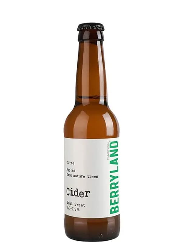 Сидр ігристий Кюве / Cuvee, Berryland, напівсолодкий 7-7.5% 0.33л