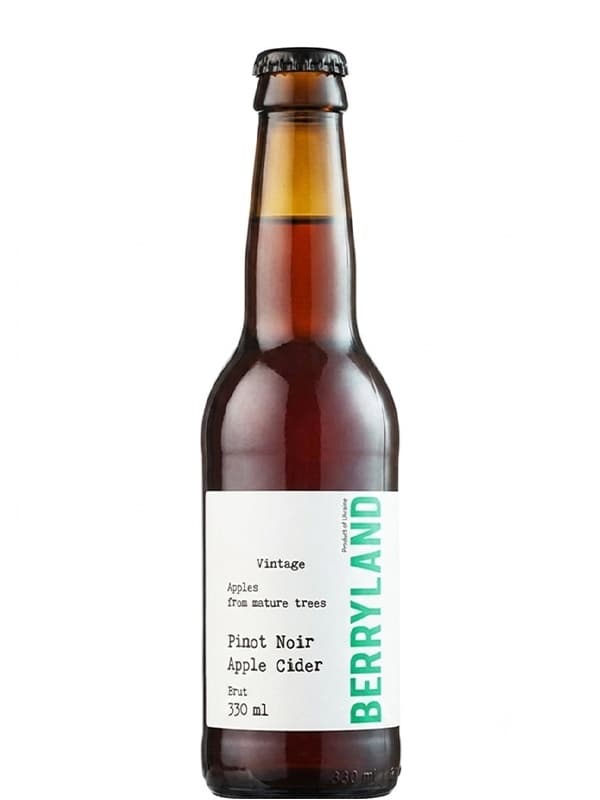Сидр ігристий Яблучний з виноградом Піно Нуар / Apple Cider Pinot Noir, Berryland, брют 7-7.5% 0.33л