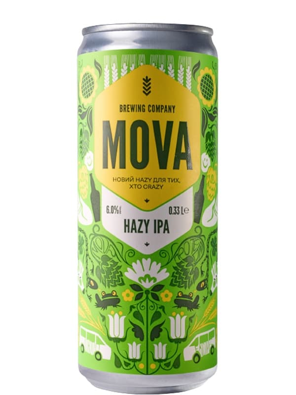 Пиво Хейзі ІПА, Мова / Hazy IPA, Mova, з/б, 6%, 0.33л