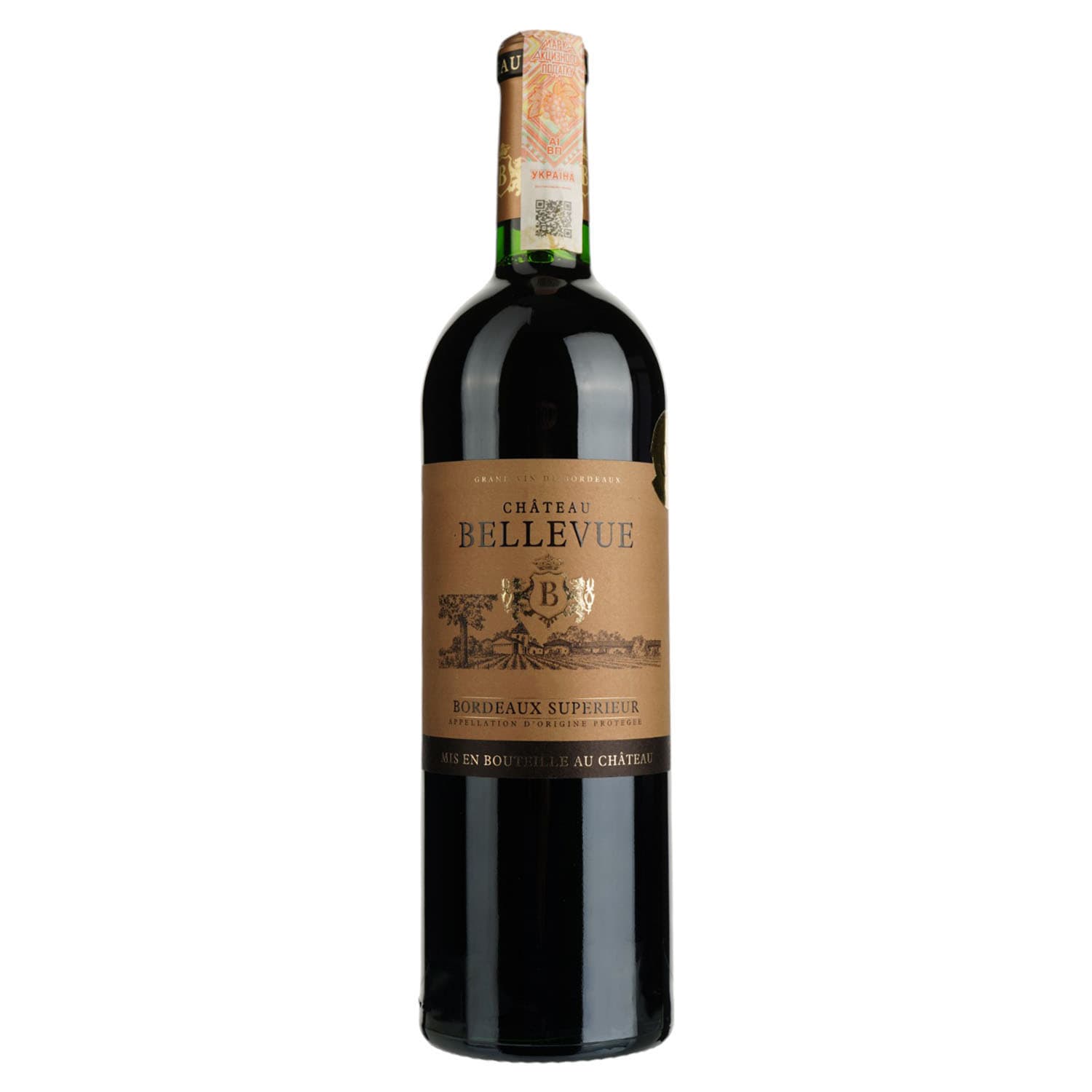 Вино Les Grands Chais de France Chateau Bellevue Bordeaux Superior, червоне, сухе, 13,5%, 0,75 л