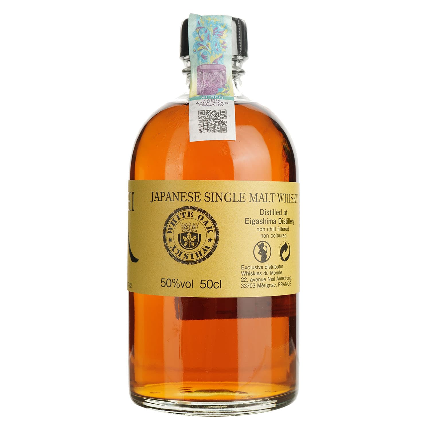 Віскі Akashi Single Malt White Wine 4 Year Old 50% 0.5 л в подарунковій упаковці