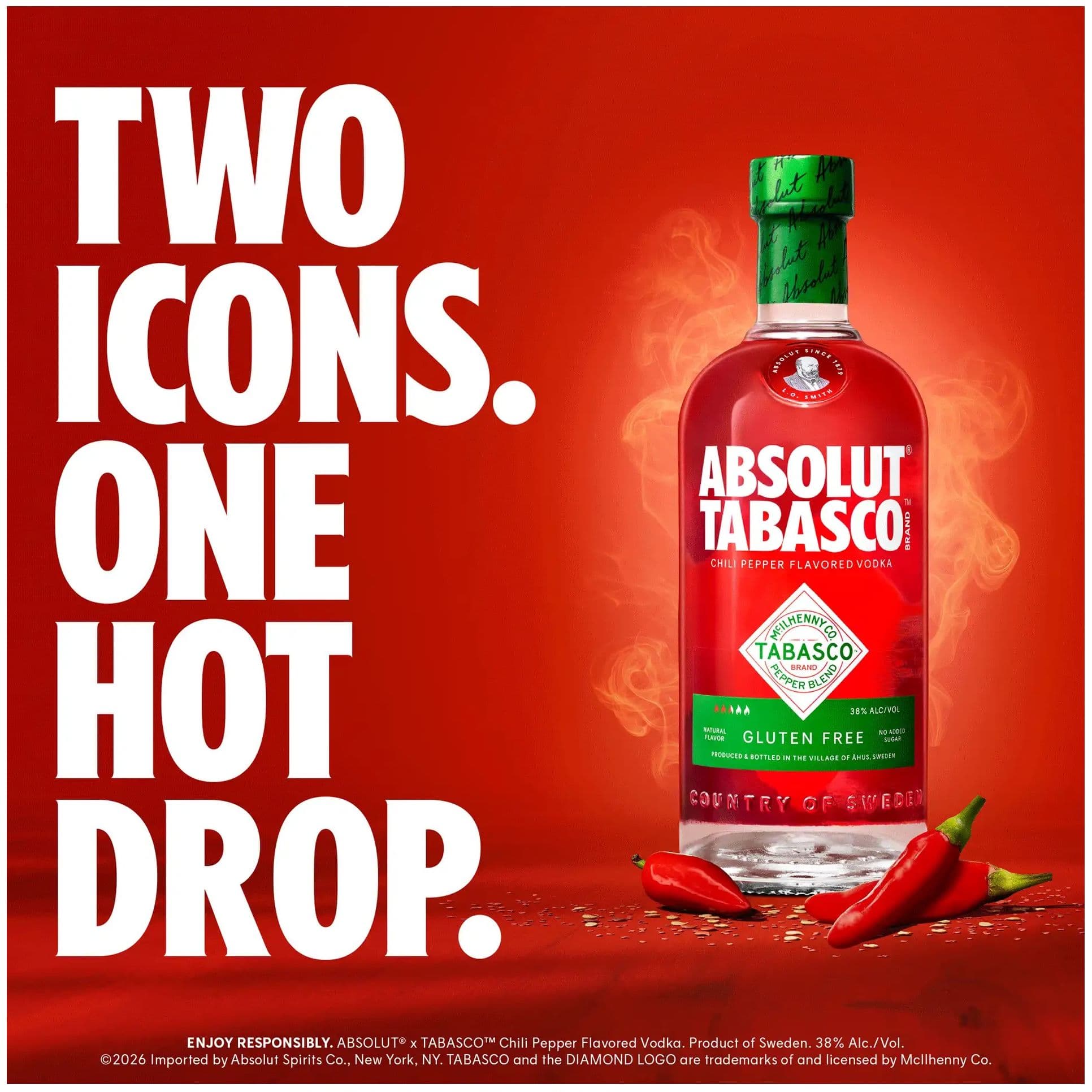 Горілка Absolut Tabasco ароматизована 38% 0.7 л