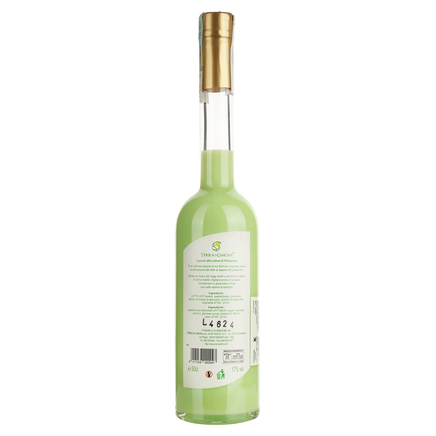 Лікер Terra di Limoni Crema di Pistacchio, 17%, 0,5 л (Q5896)