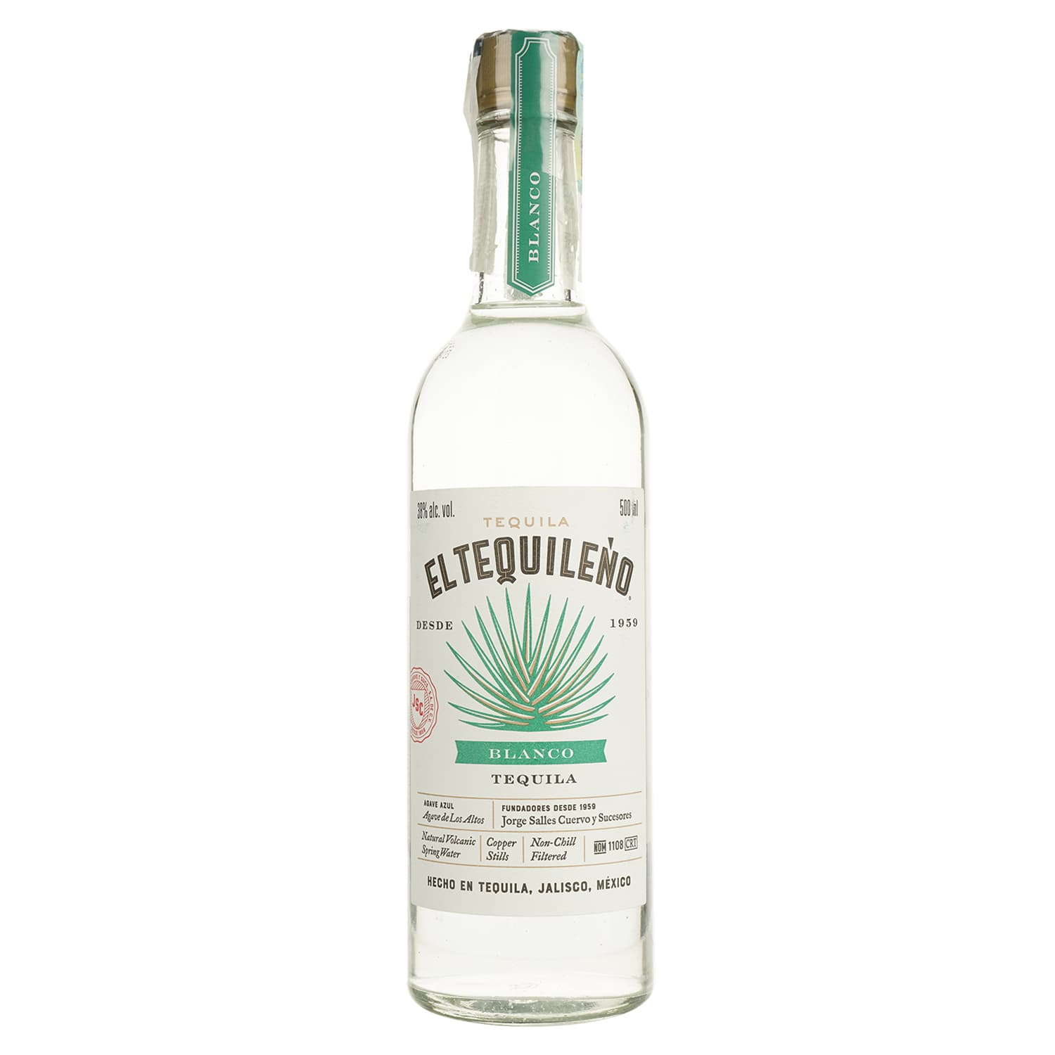 Текіла El Tequileno Blanco 38% 1 л (2 шт. х 0.5 л)