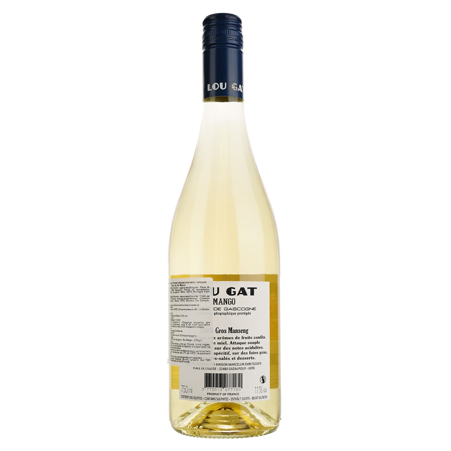Вино Maison Marcellin Lou Gat Mango Gros Manseng, біле, напівсолодке, 0,75 л
