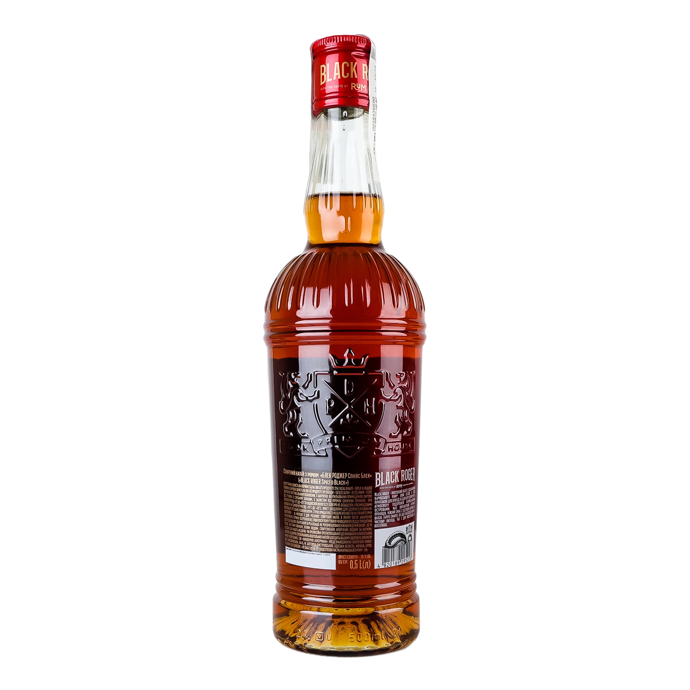 Спиртний напій з ромом Black Roger Spiced Black 35% 0.5 л