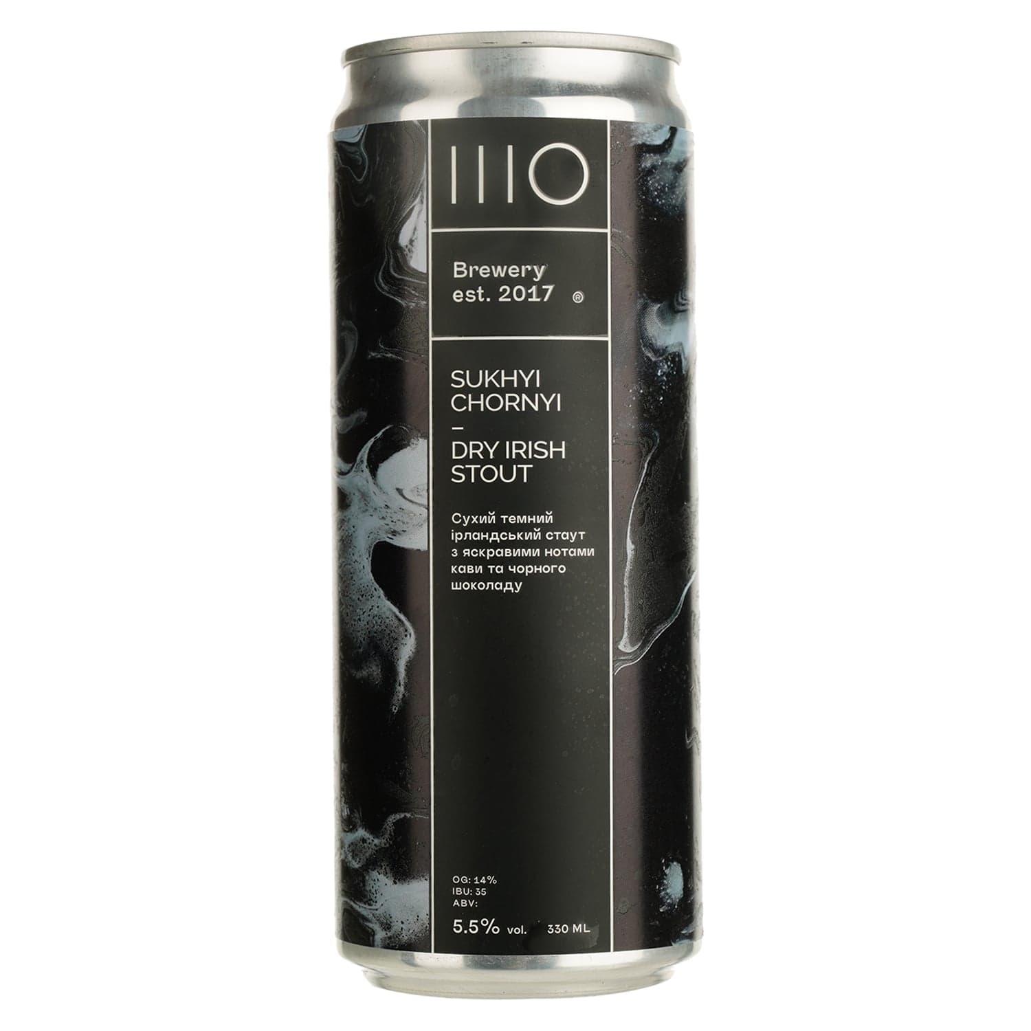 Пиво Sho Brewery Sukhyi Chornyi темне нефільтроване 5.5% 0.33 з/б