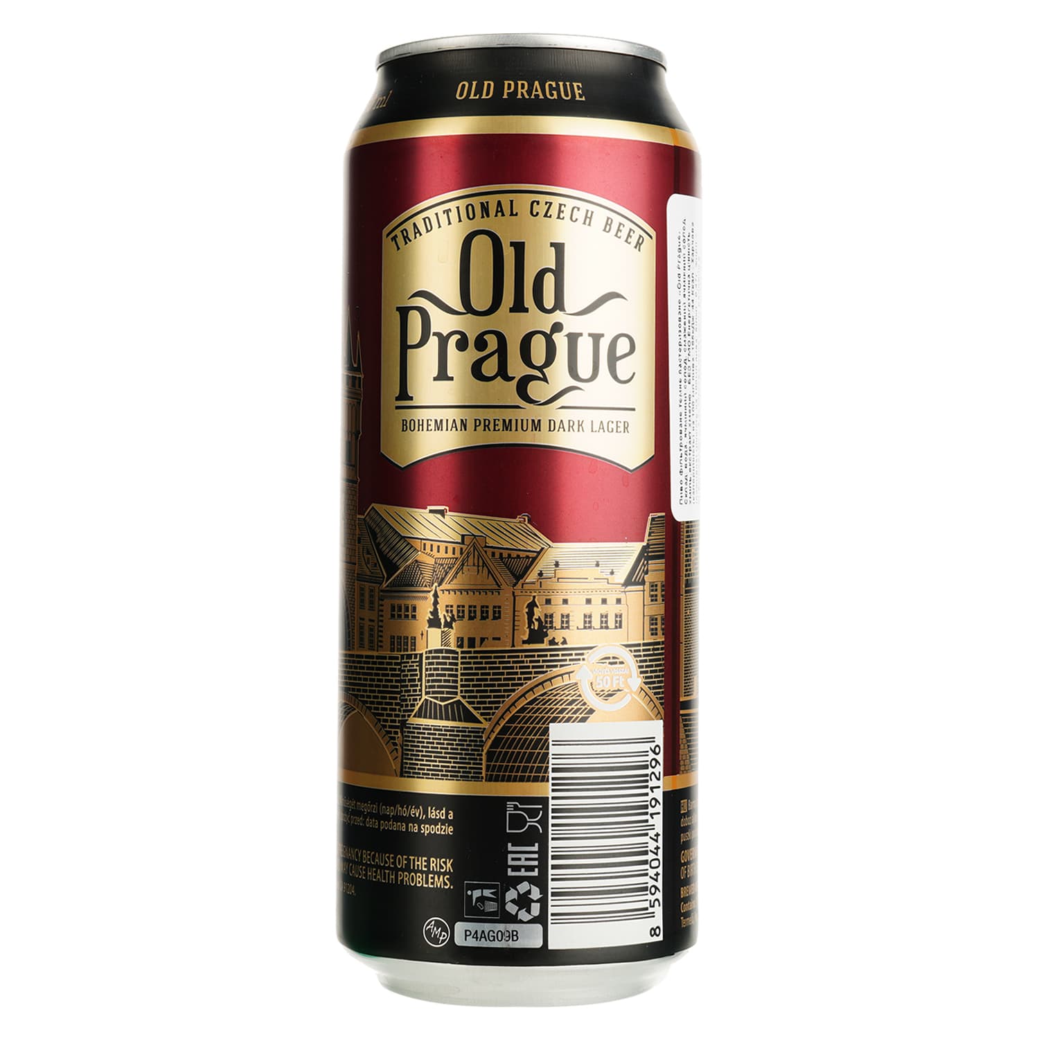 Пиво Old Prague Bohemian Dark Lager, темне, фільтроване, 4,4%, з/б, 0,5 л