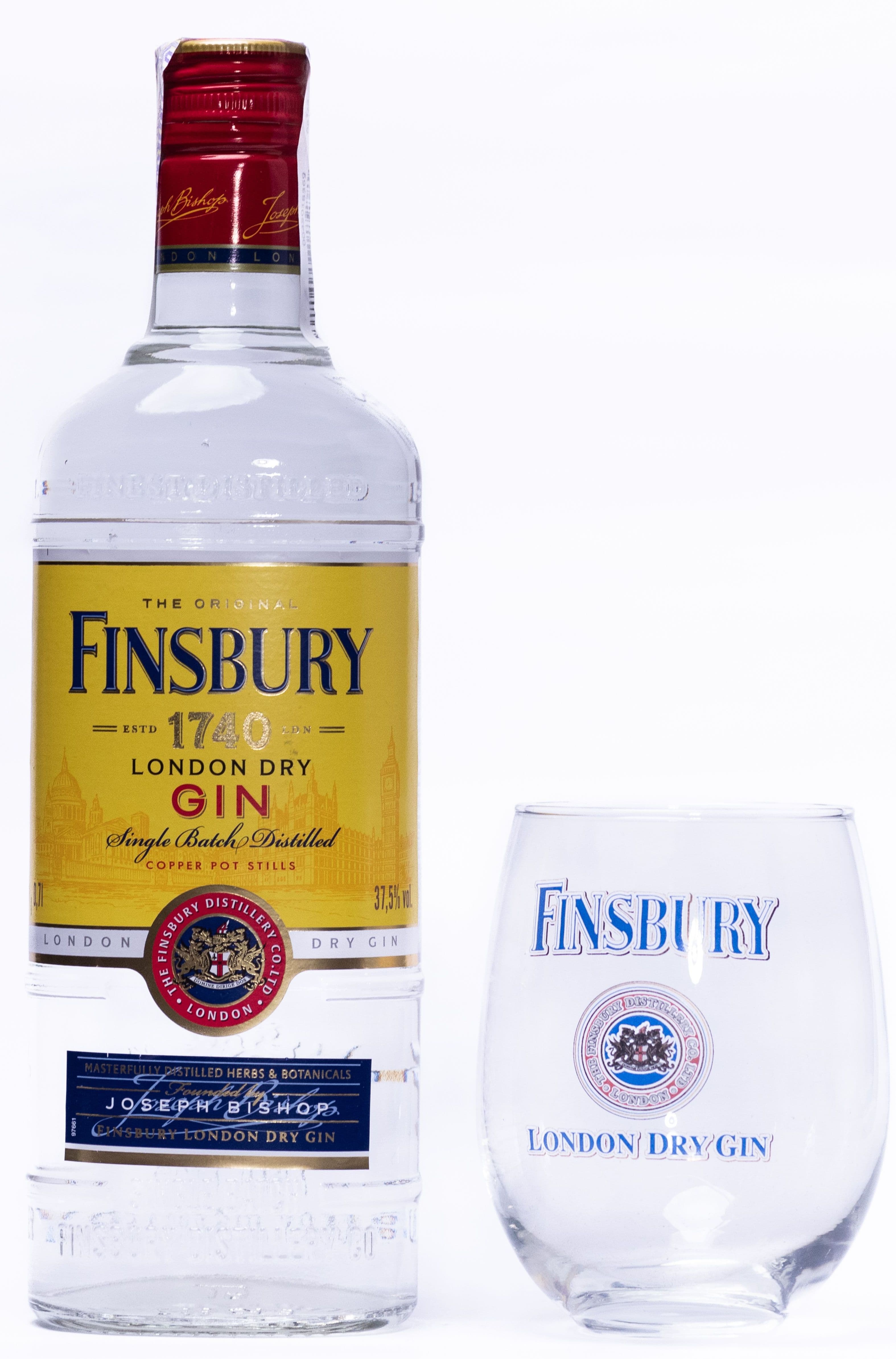 Набір джин Finsbury London Dry Gin 37.5% 0.7 л + склянка 465 мл