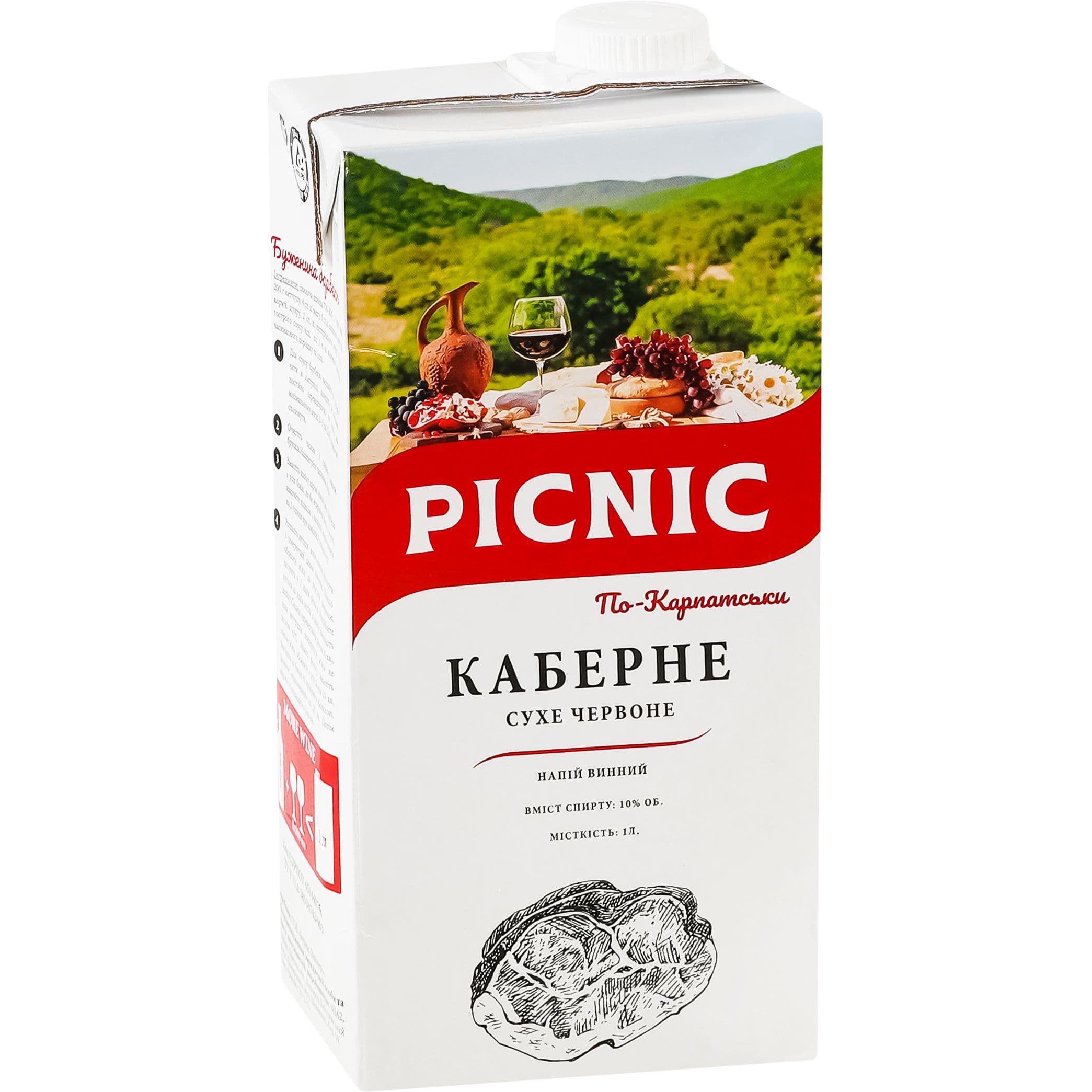 Напій винний Picnic Каберне по Карпатськи червоне сухе 1 л