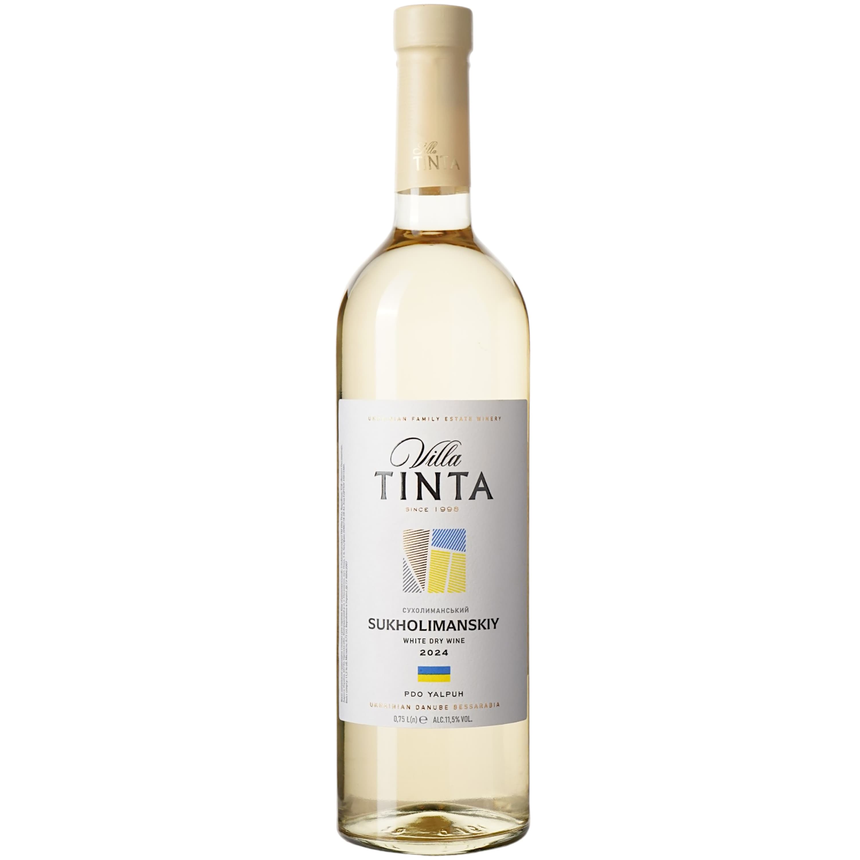 Вино Villa Tinta Sukholimanskiy, 12%, біле, сухе, 0,75 л (8000018914808)