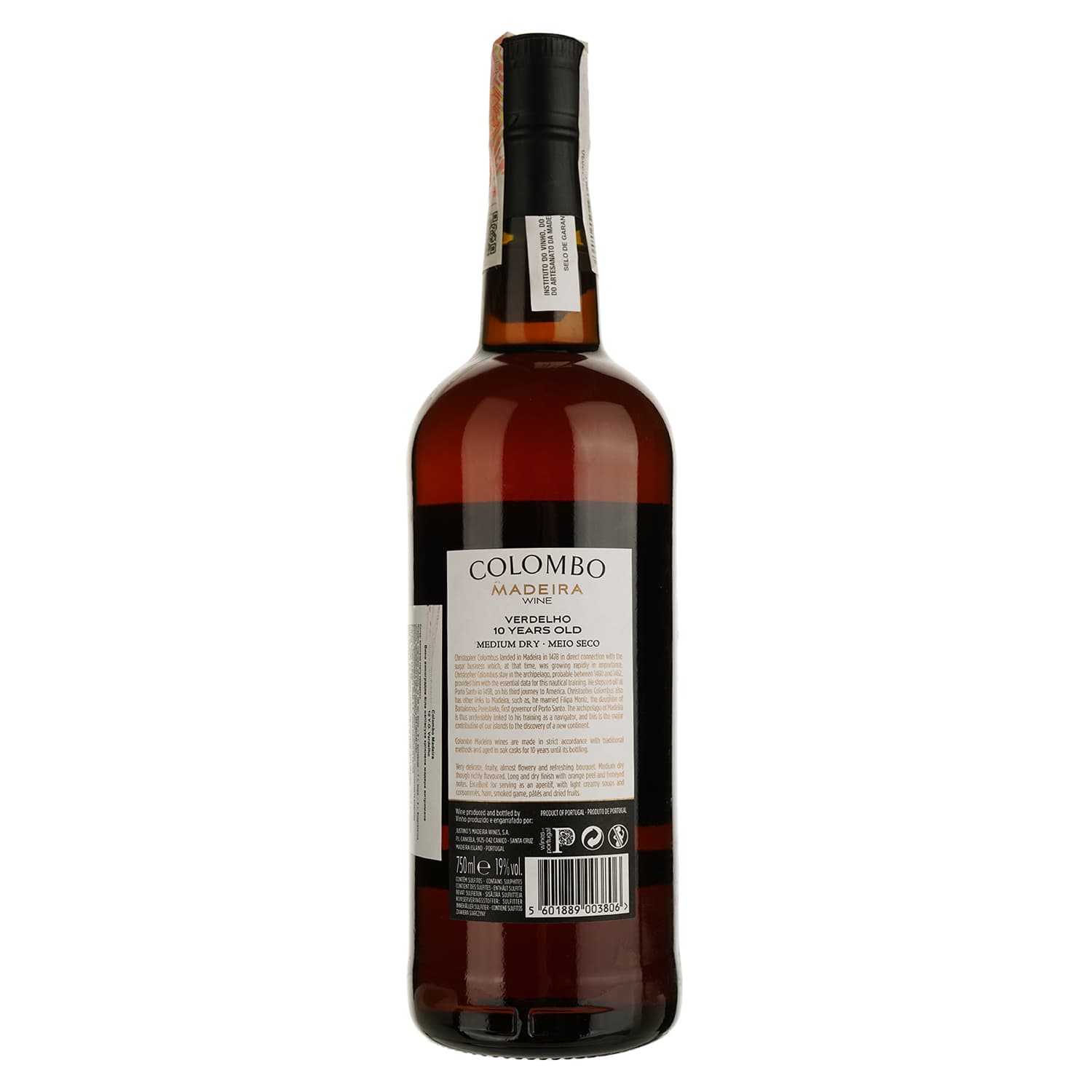 Вино Colombo Madeira Verdelho Medium Dry 10 yo кріплене біле напівсухе 19% 0.75