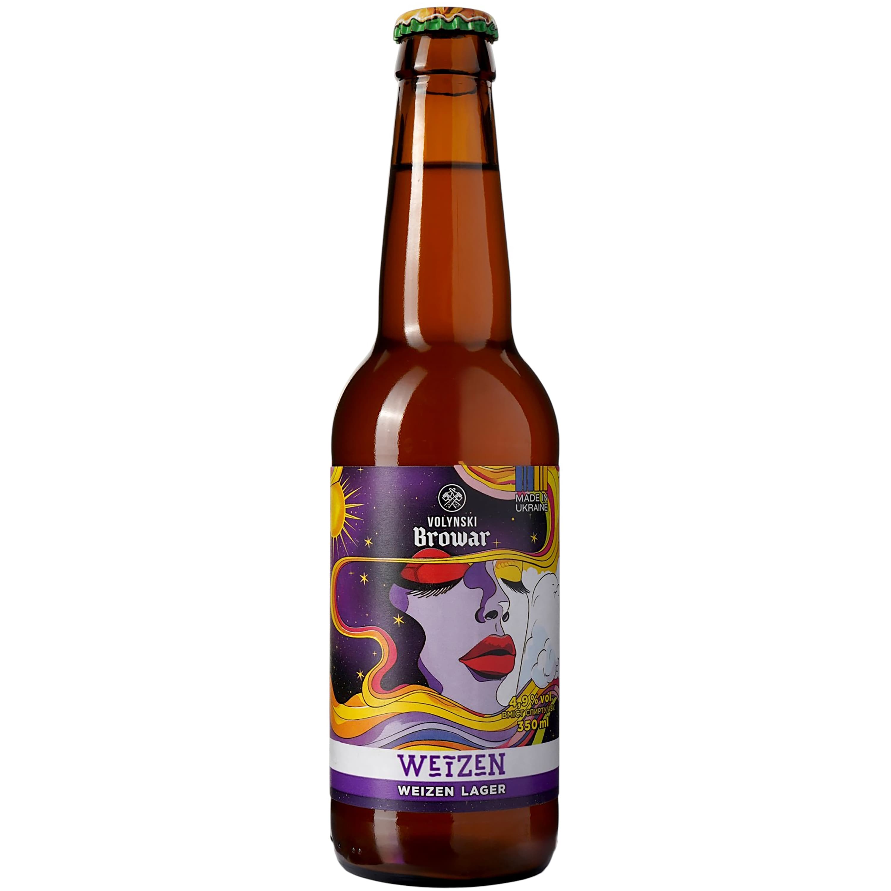 Пиво Volynski Browar Weizen, світле, нефільтроване, 4,9%, 0,35 л