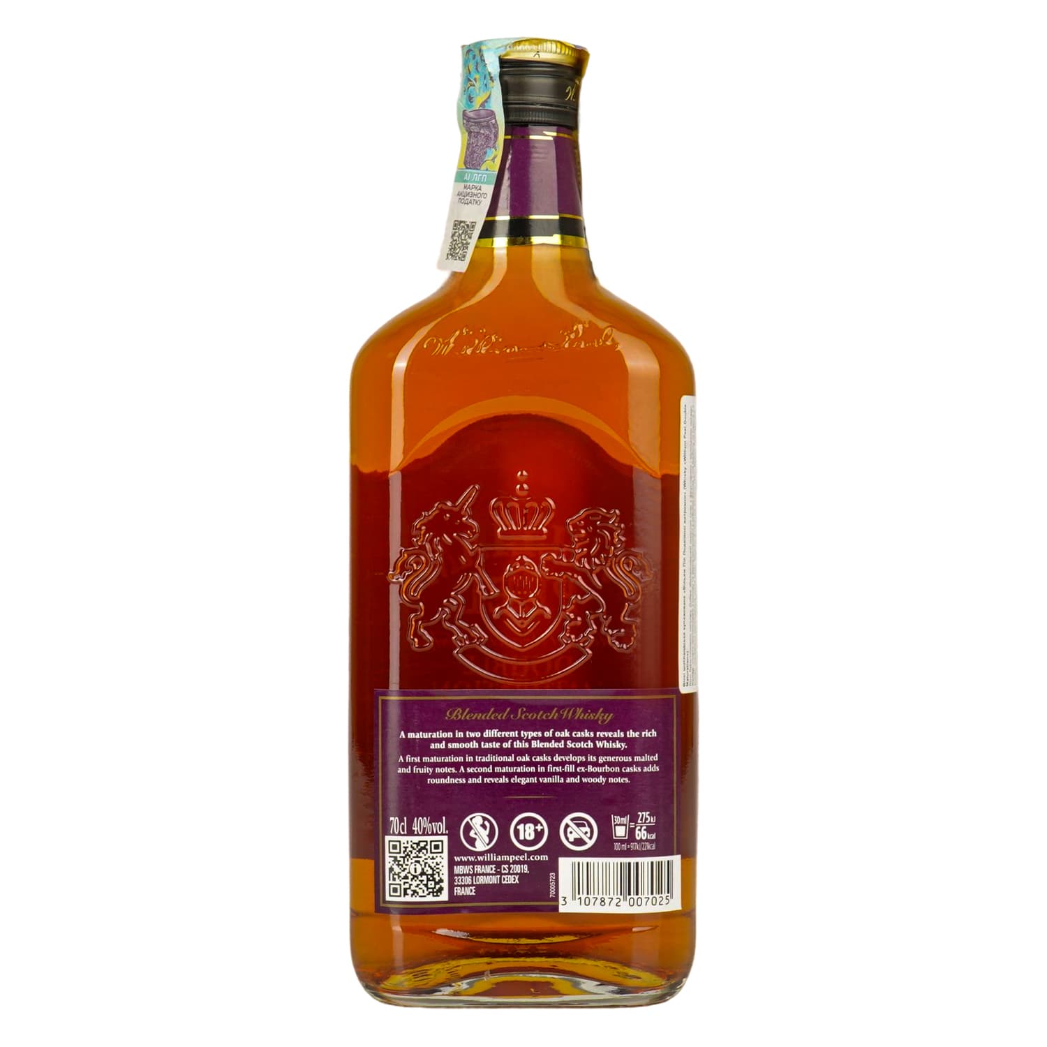Віскі William Peel Double Maturation Blended Scotch 40% 0.7 л