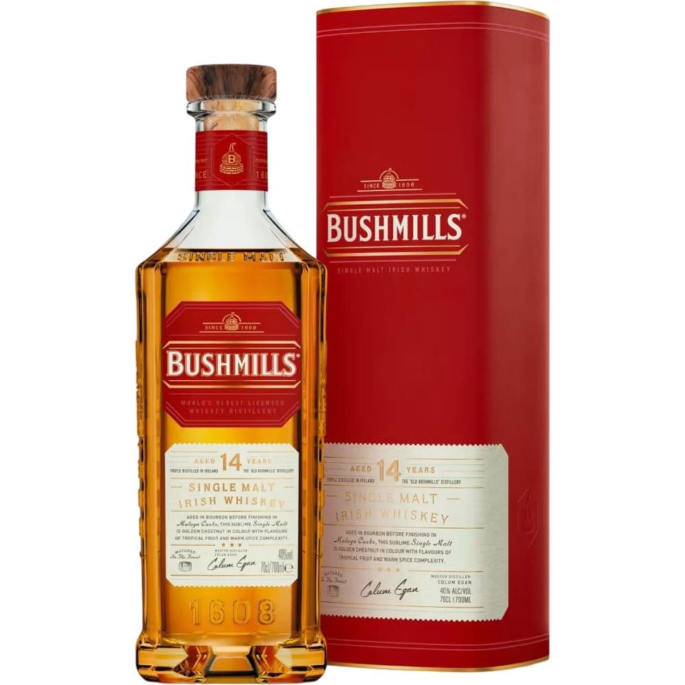 Віскі Bushmills Single Malt Malaga 14 YO 40% 0.7 л в подарунковій упаковці