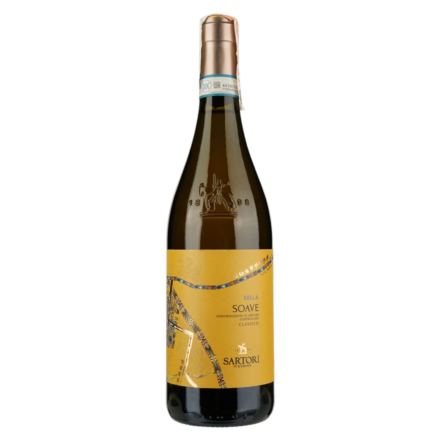 Вино Sartori Soave Classico Sella DOC, біле, напівсухе, 12,5%, 0,75 л