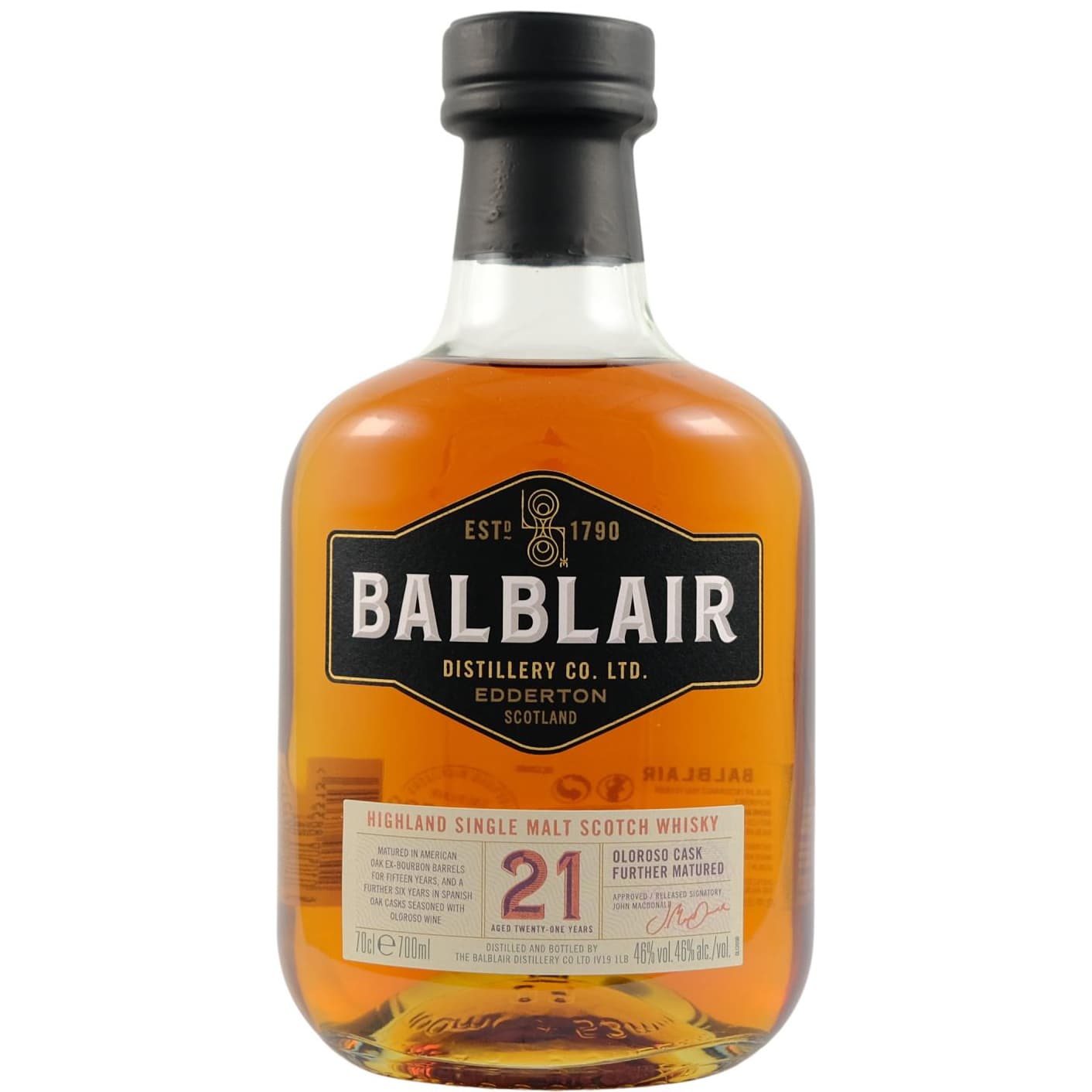 Віскі Balblair Highland Single Malt 21 y.o. 46% 0.7 л