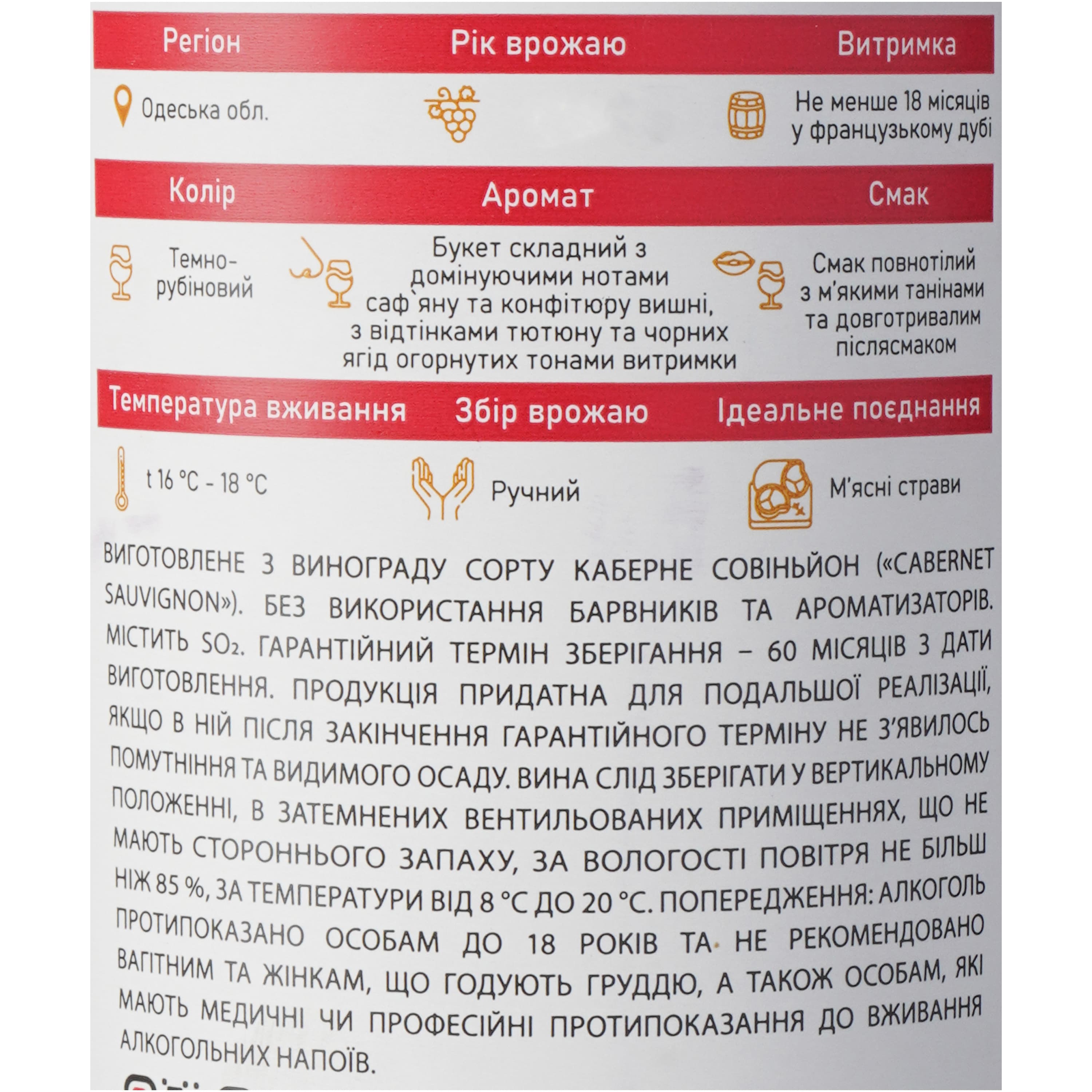 Вино Chateau Pinot Cabernet Sauvignon Grand Reserve 2022 сортове столове сухе червоне 0.75 л