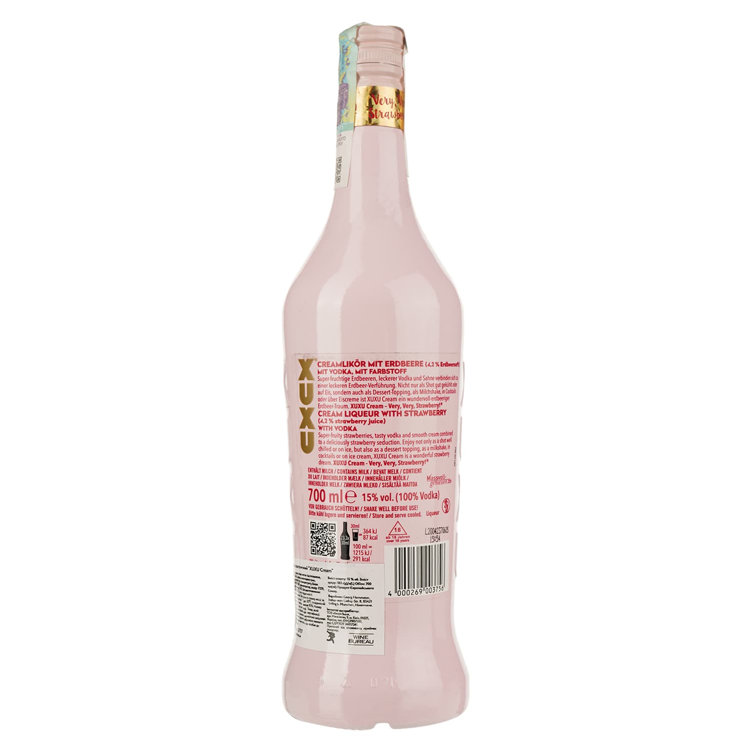 Ликер XUXU Cream полуничний 15% 0.7 л