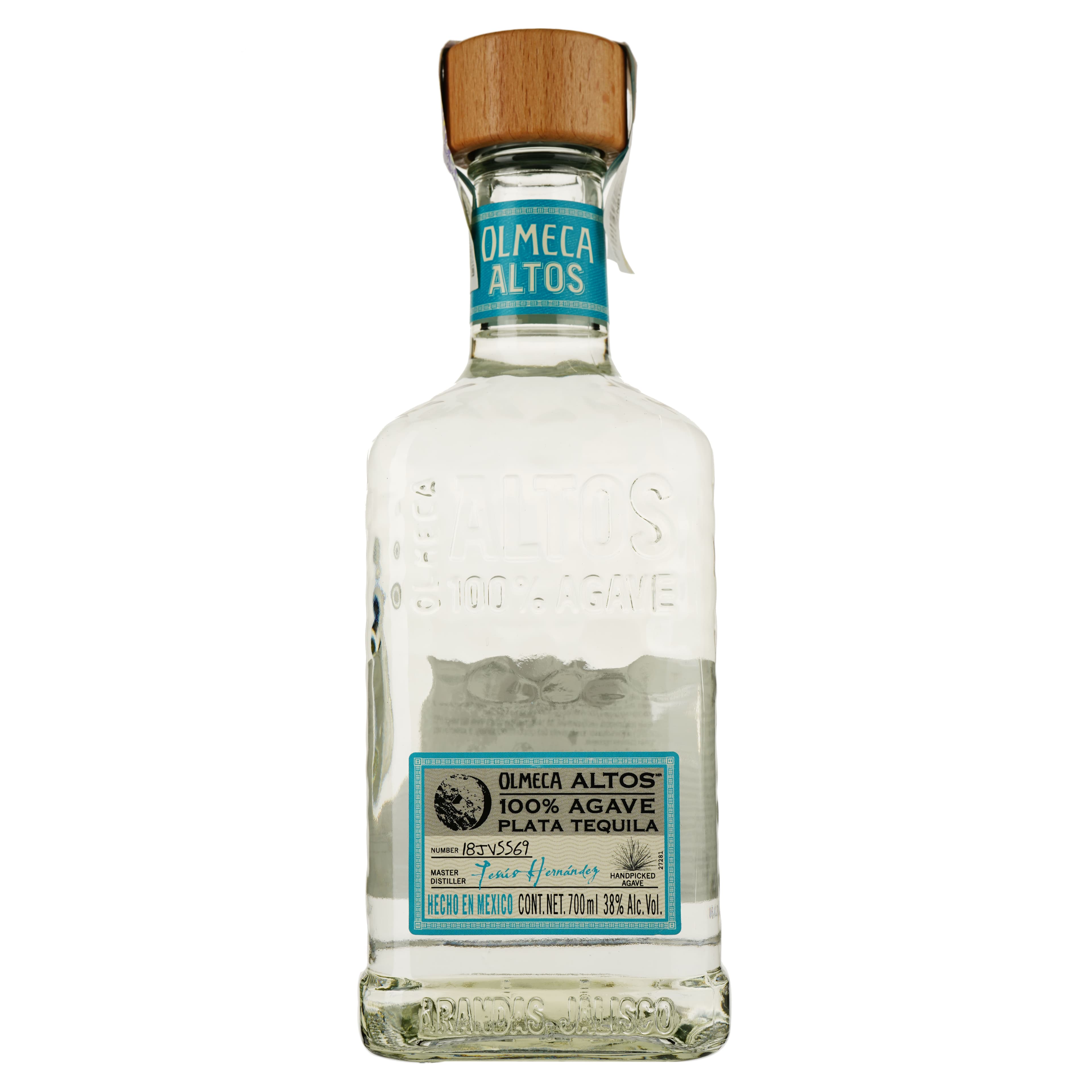 Упаковка текіли Olmeca Altos Plata 100% Agave 38% 4.2 л (0.7 л х 6 шт.)