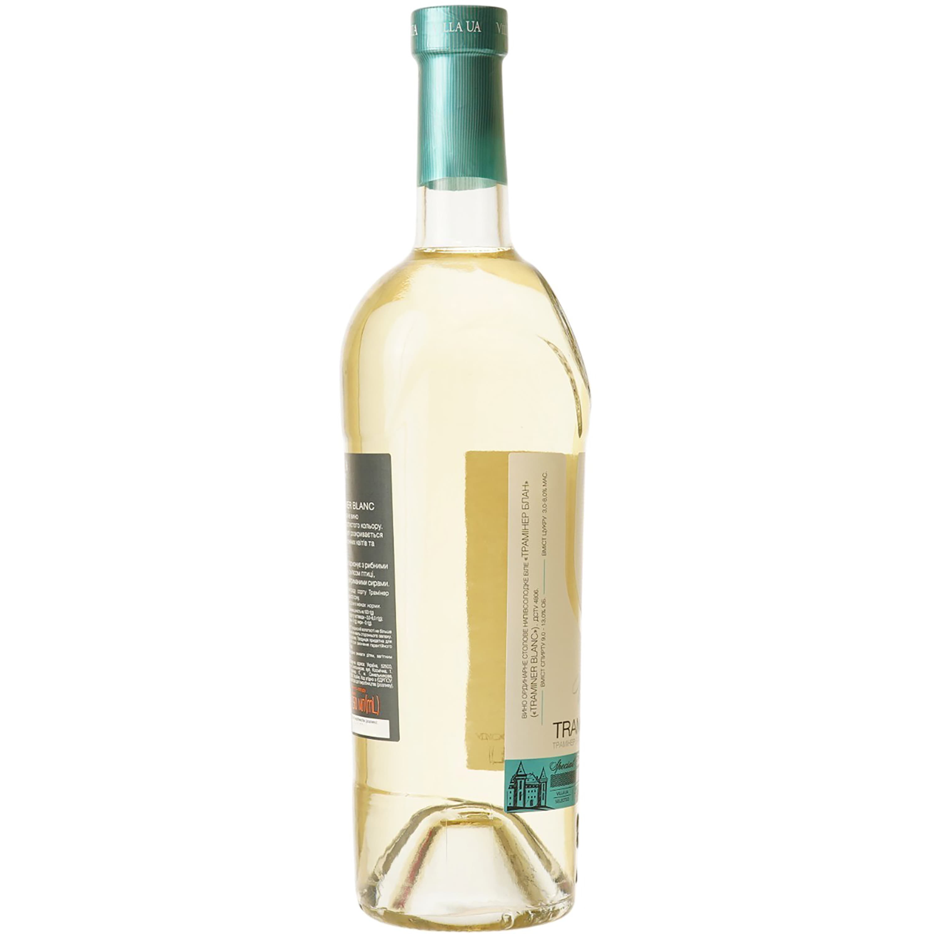 Вино Villa UA Traminer Blanc біле напівсолодке 0.75 л