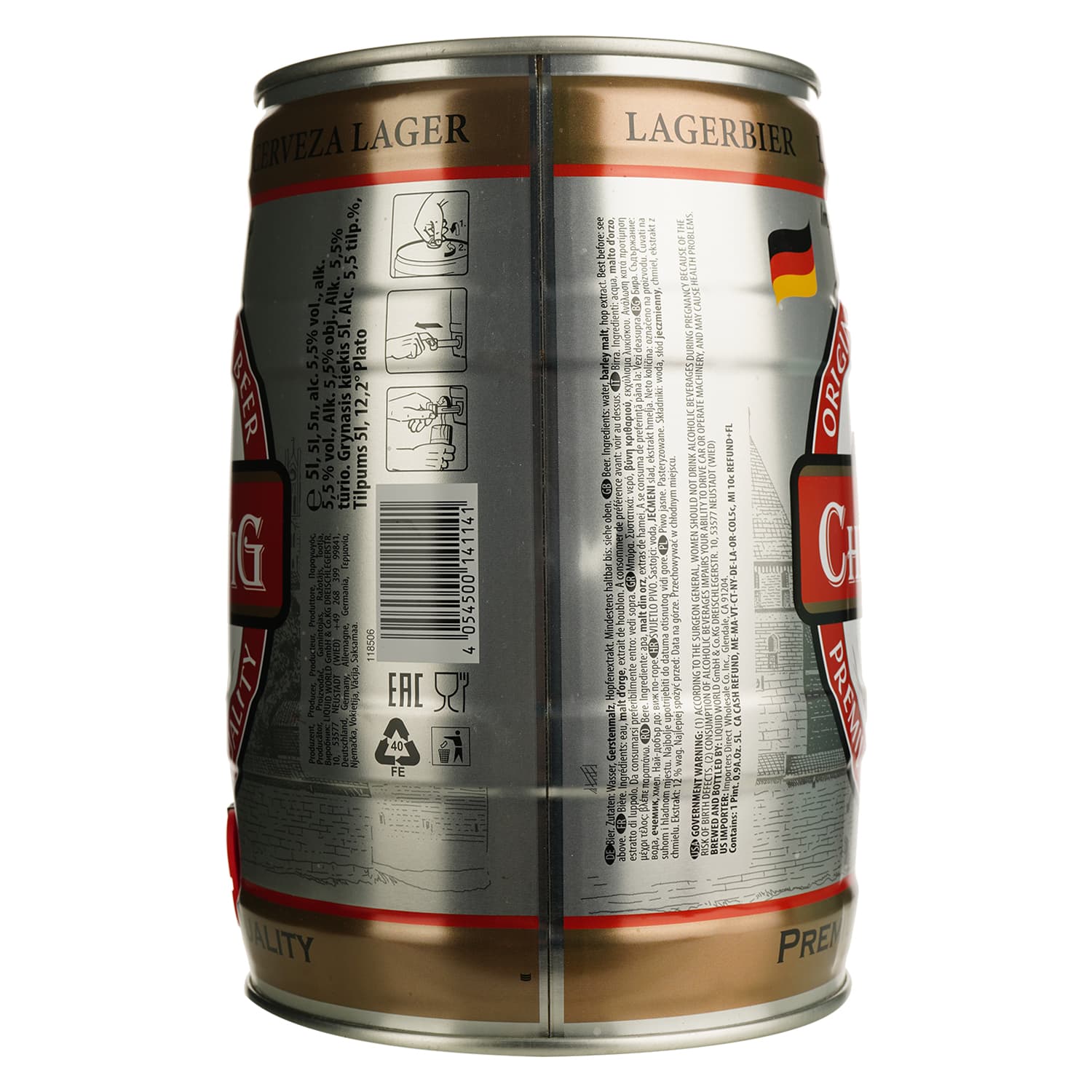 Пиво Furst Chlodwig Premium світле 5.5% 5 л