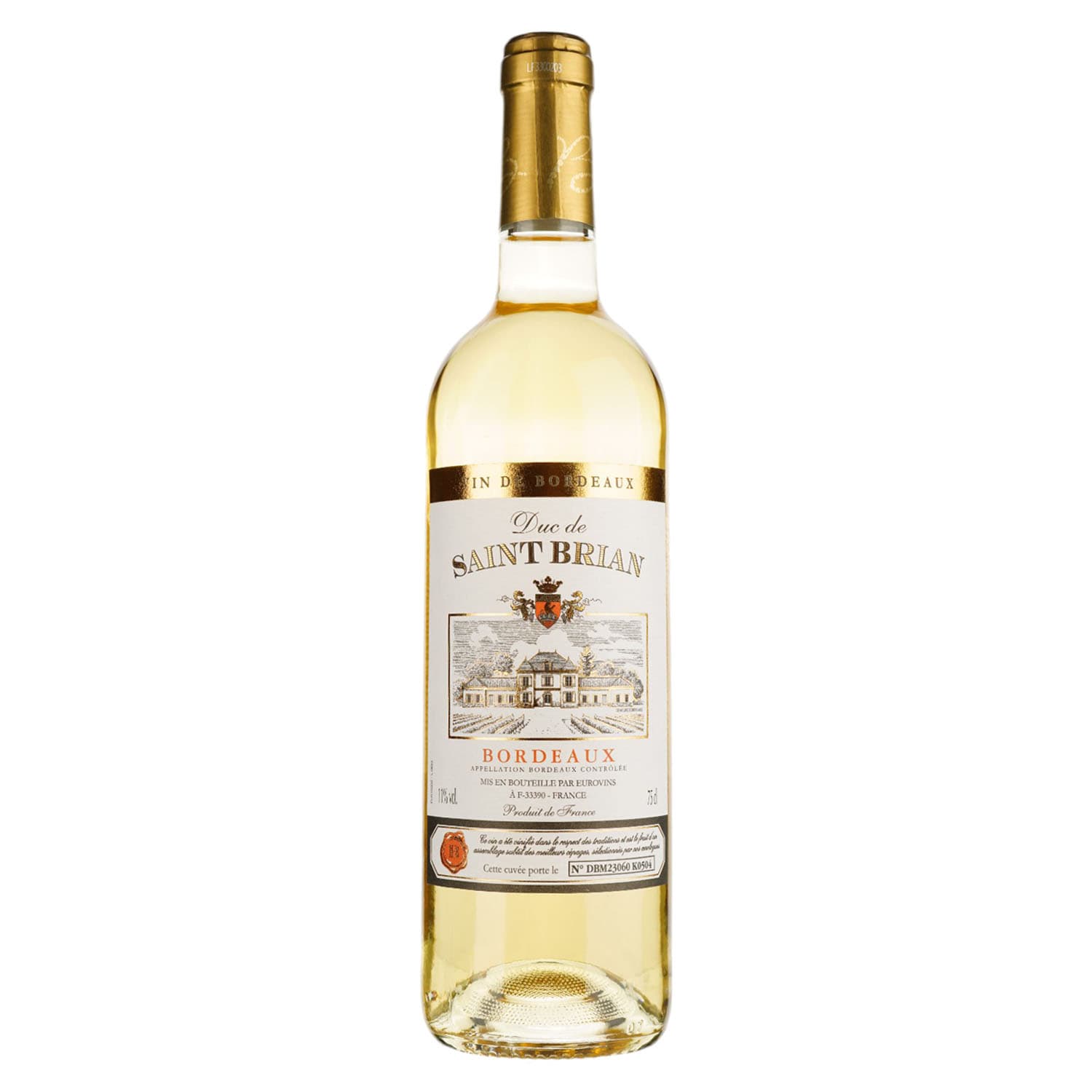 Вино Duc de Saint Brian Bordeaux Blanc, біле, напівсолодке, 0,75 л
