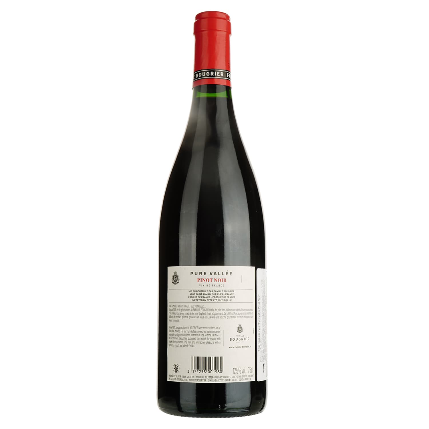 Вино Famille Bougrier Pure Vallee Pinot Noir, 12,5%, 0,75 л