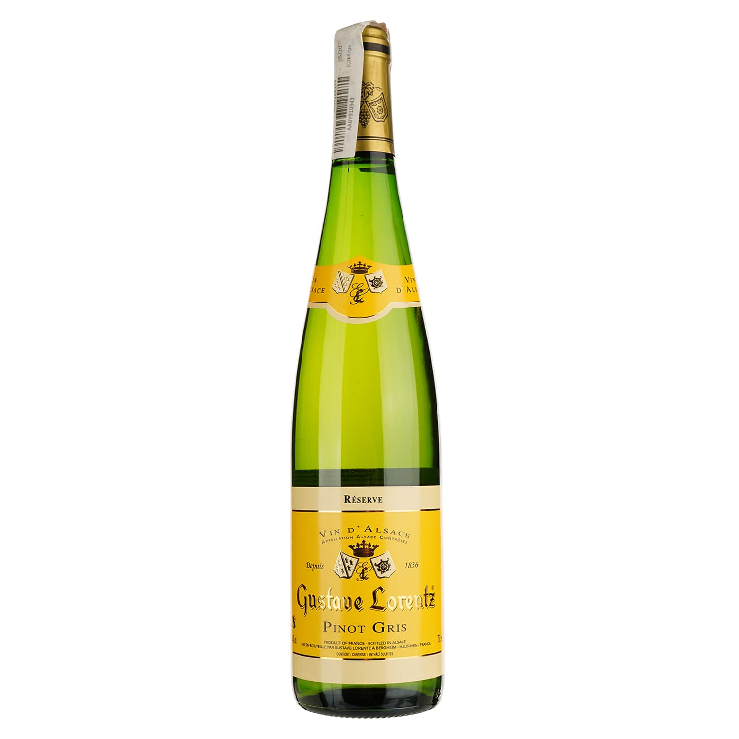 Вино Gustave Lorentz Pinot Gris Reserve, біле, сухе, 13,5%, 0,75 л (1123310)