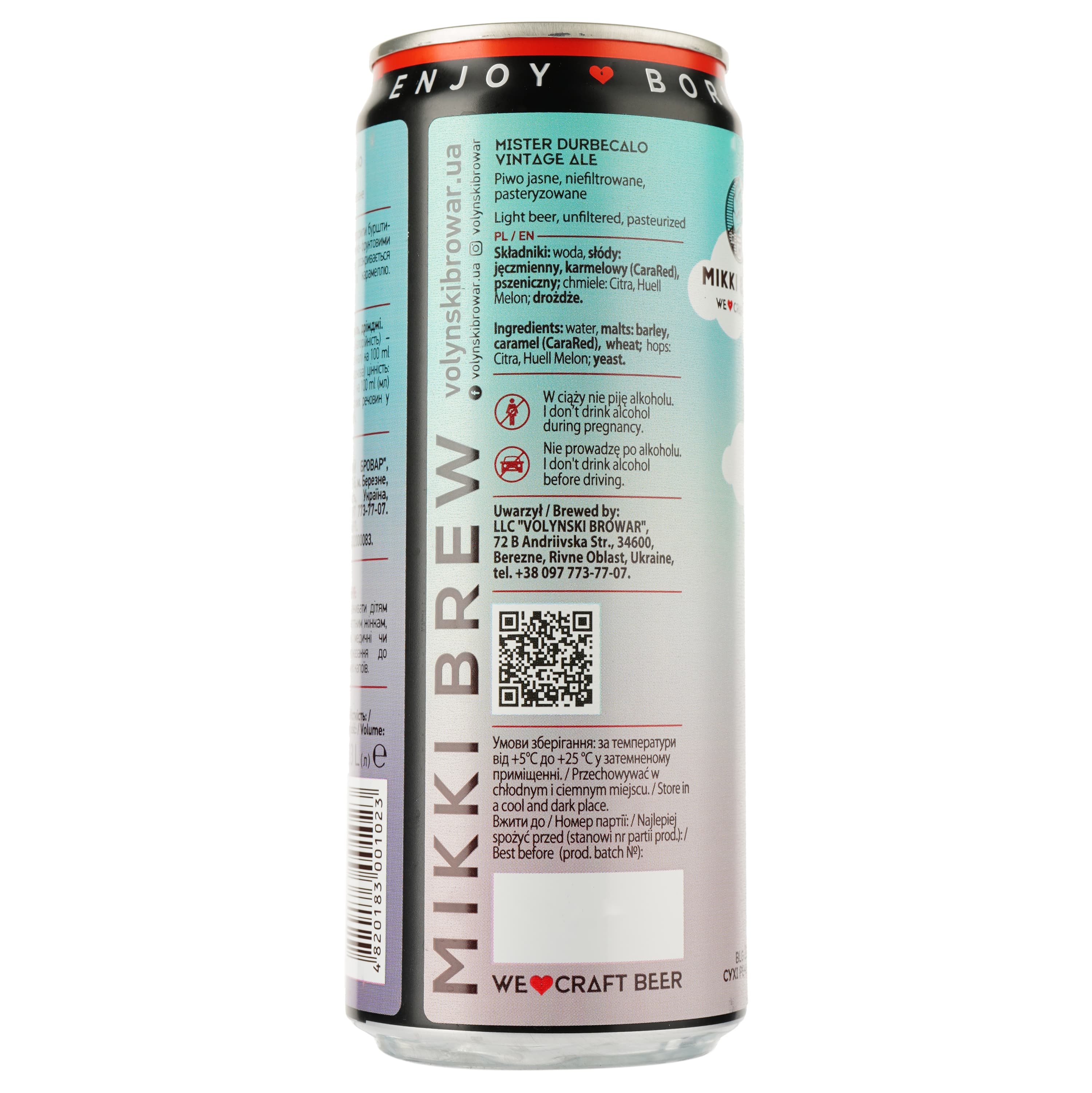 Пиво Mikki Brew Mister Durbecalo, світле, нефільтроване, 8,5%, з/б, 0,33 л