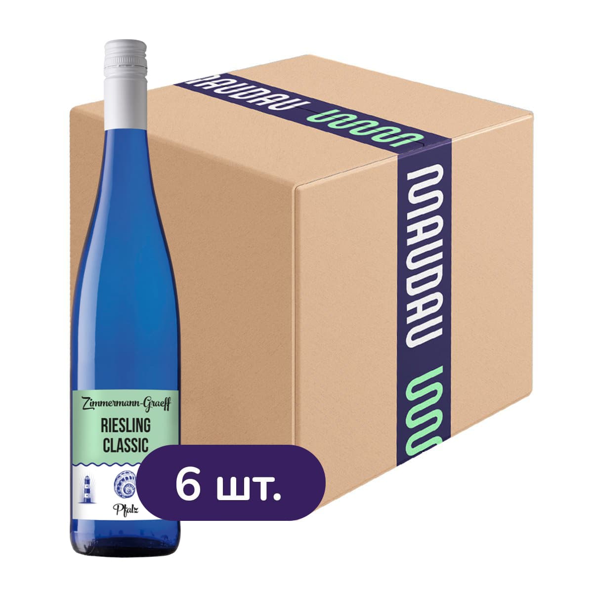 Упаковка вина Zimmermann-Graeff Riesling Classic Pfalz біле сухе 4.5 л (0.75 л х 6 шт.)