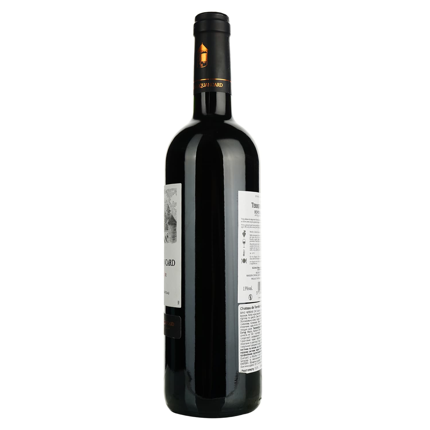 Вино Cheval Quancard Chateau de Terrefort-Quancard Bordeaux Superieur AOC, червоне, сухе, 11-14,5%, 0,75 л
