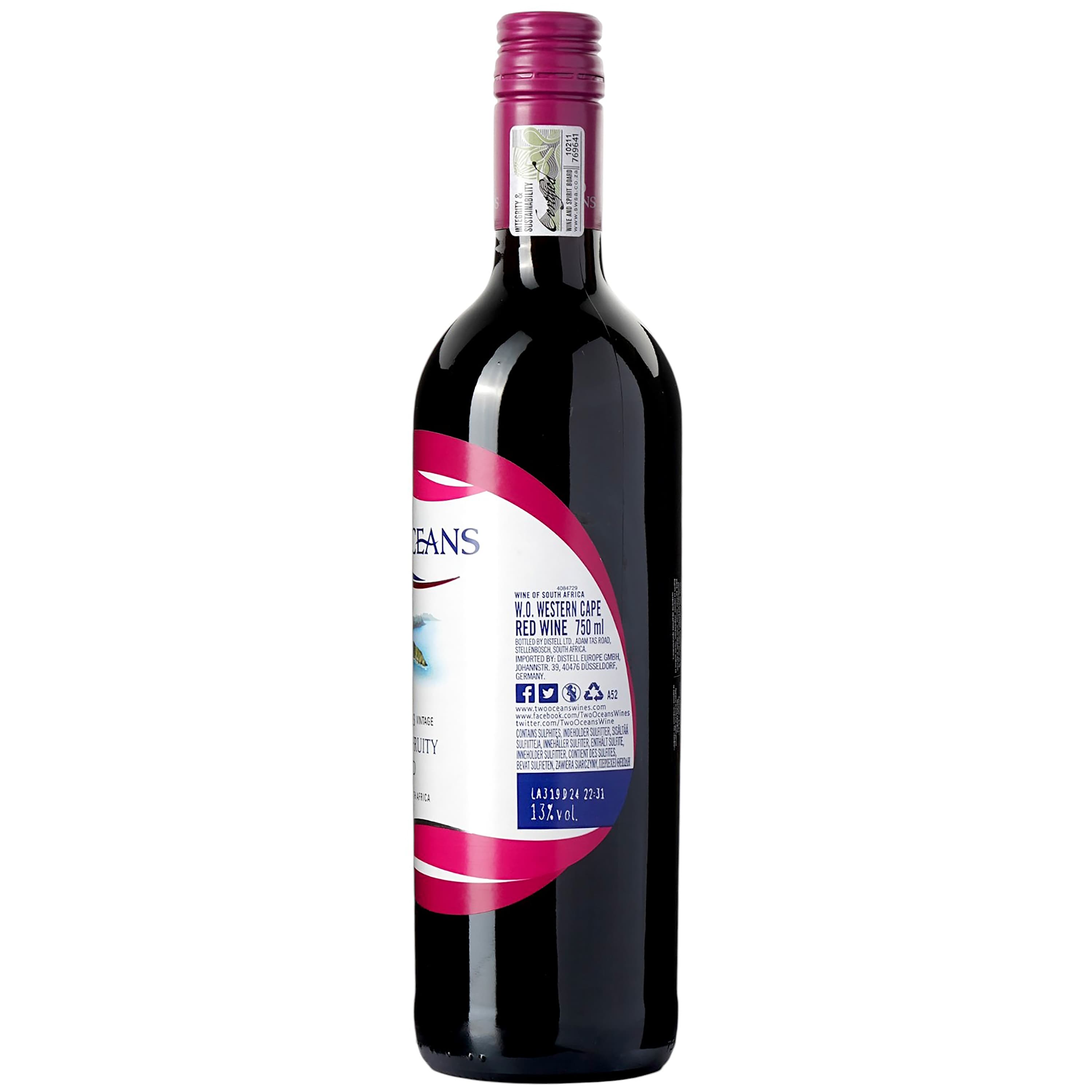 Вино Two Oceans Soft and Fruity червоне напівсухе 12.5% 0.75 л
