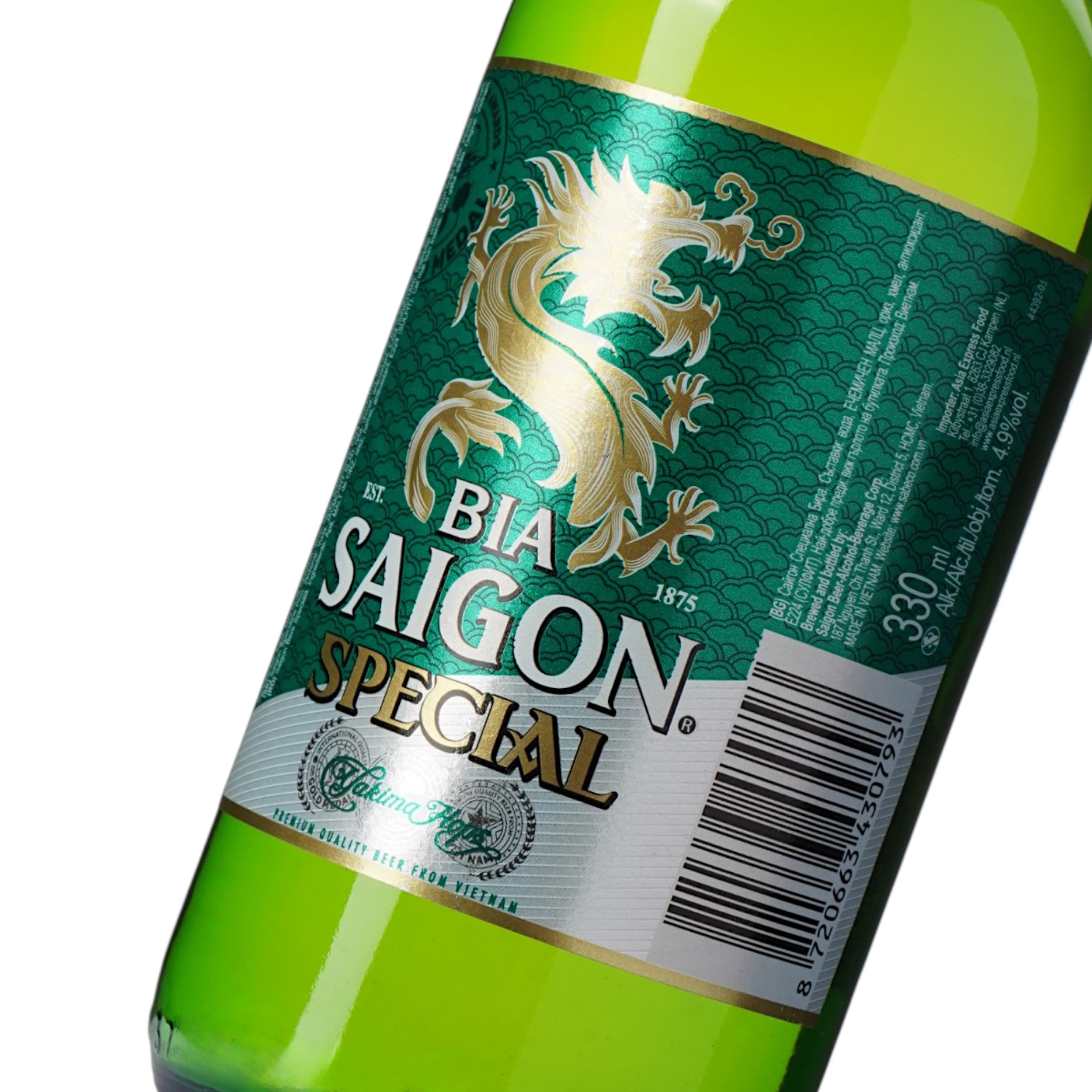 Пиво Bia Saigon Special світле фільтроване 4.9% 0.33 л