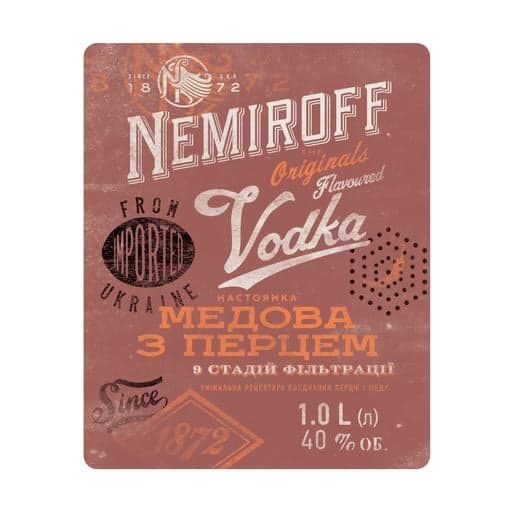 Настоянка Nemiroff Originals Українська медова з перцем 40% 1 л