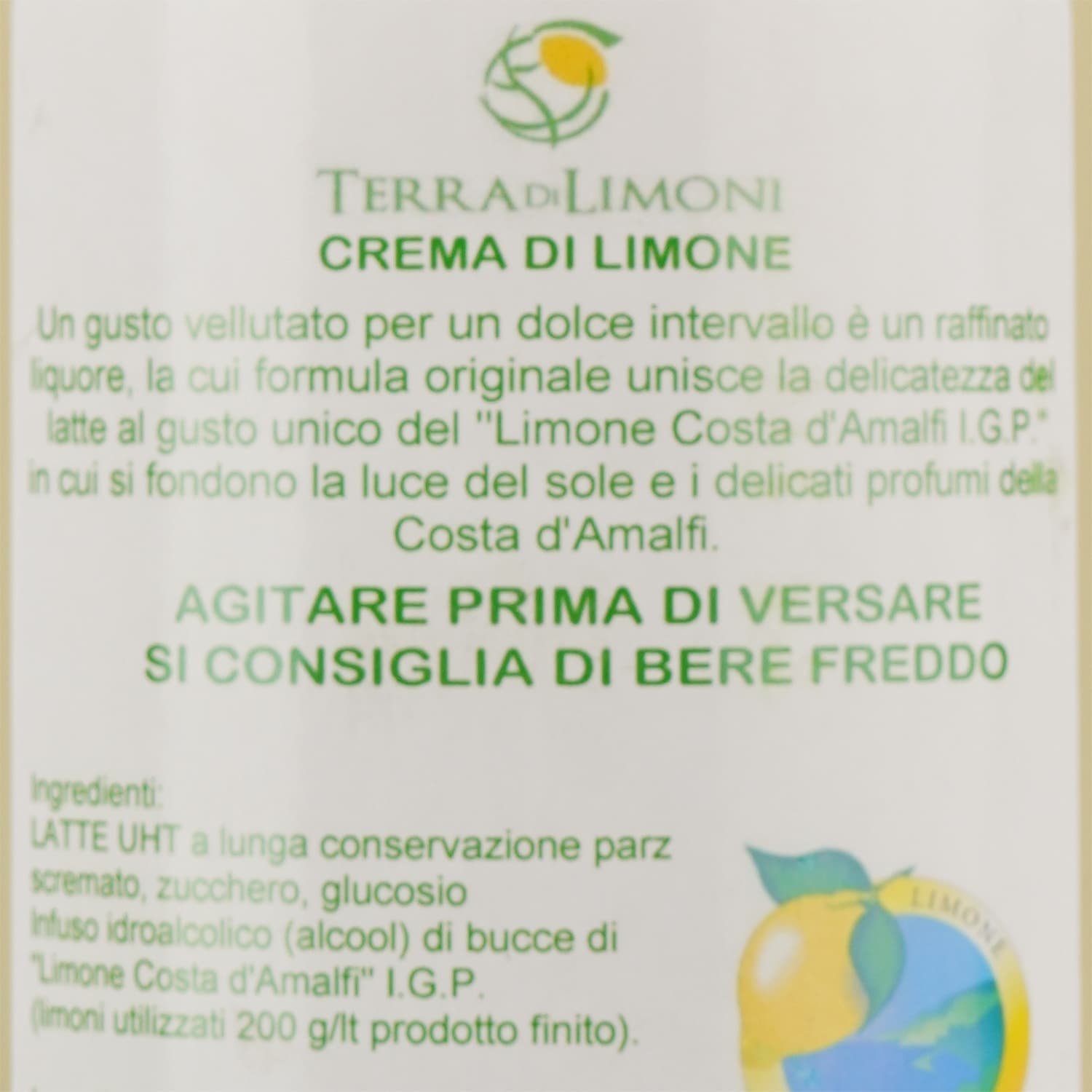 Лікер Terra di Limoni Crema di limoncello Costa d'Amalfi, 17%, 0,7 л (Q5895)