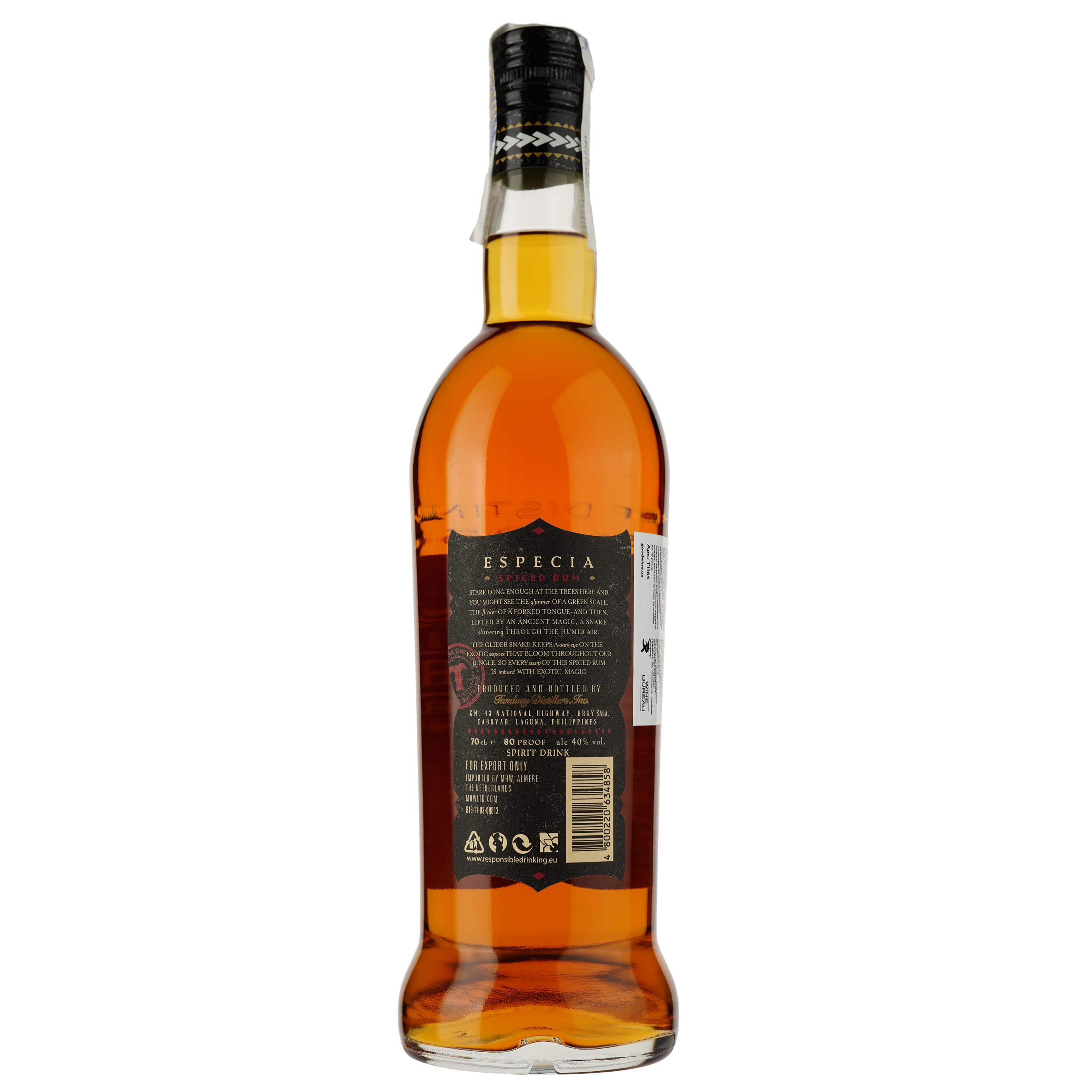 Ром Tanduay Especia Spiced Rum 40% 0.7 л