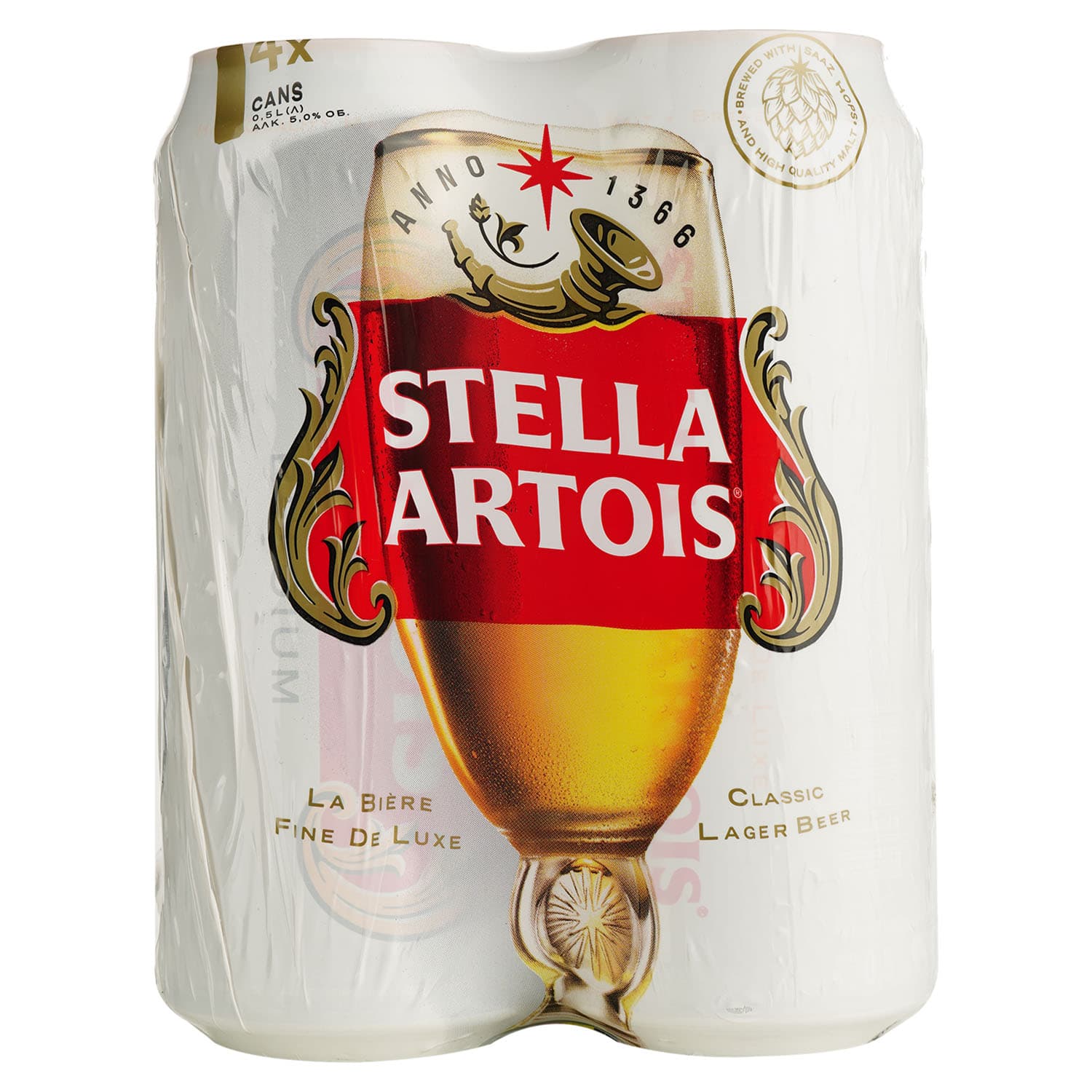 Набір пива Stella Artois світле 4.8% 4 шт. по 0.5 л з/б (452778)
