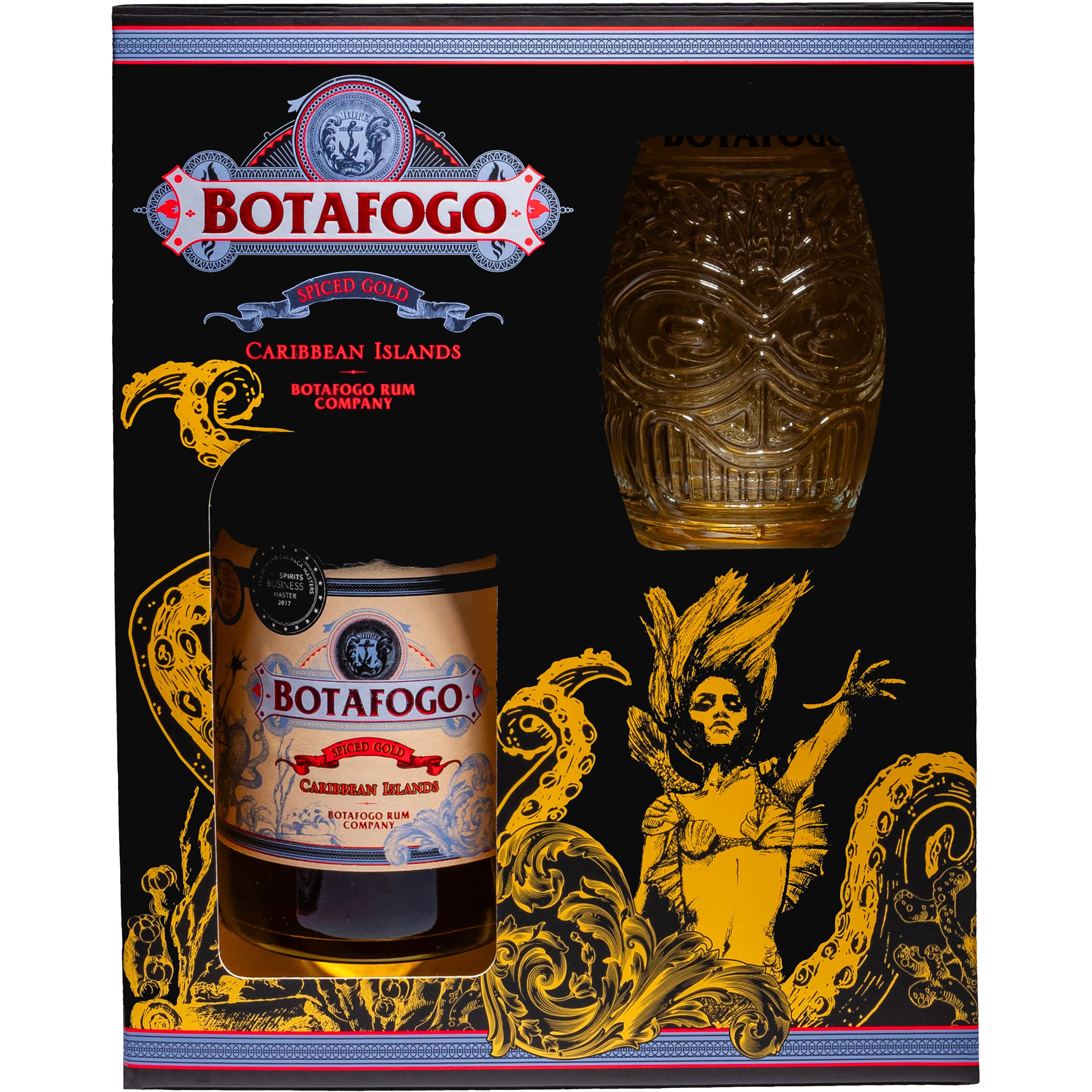 Ром Botafogo Spiced 40%, 0.7 л + склянка в подарунковій упаковці